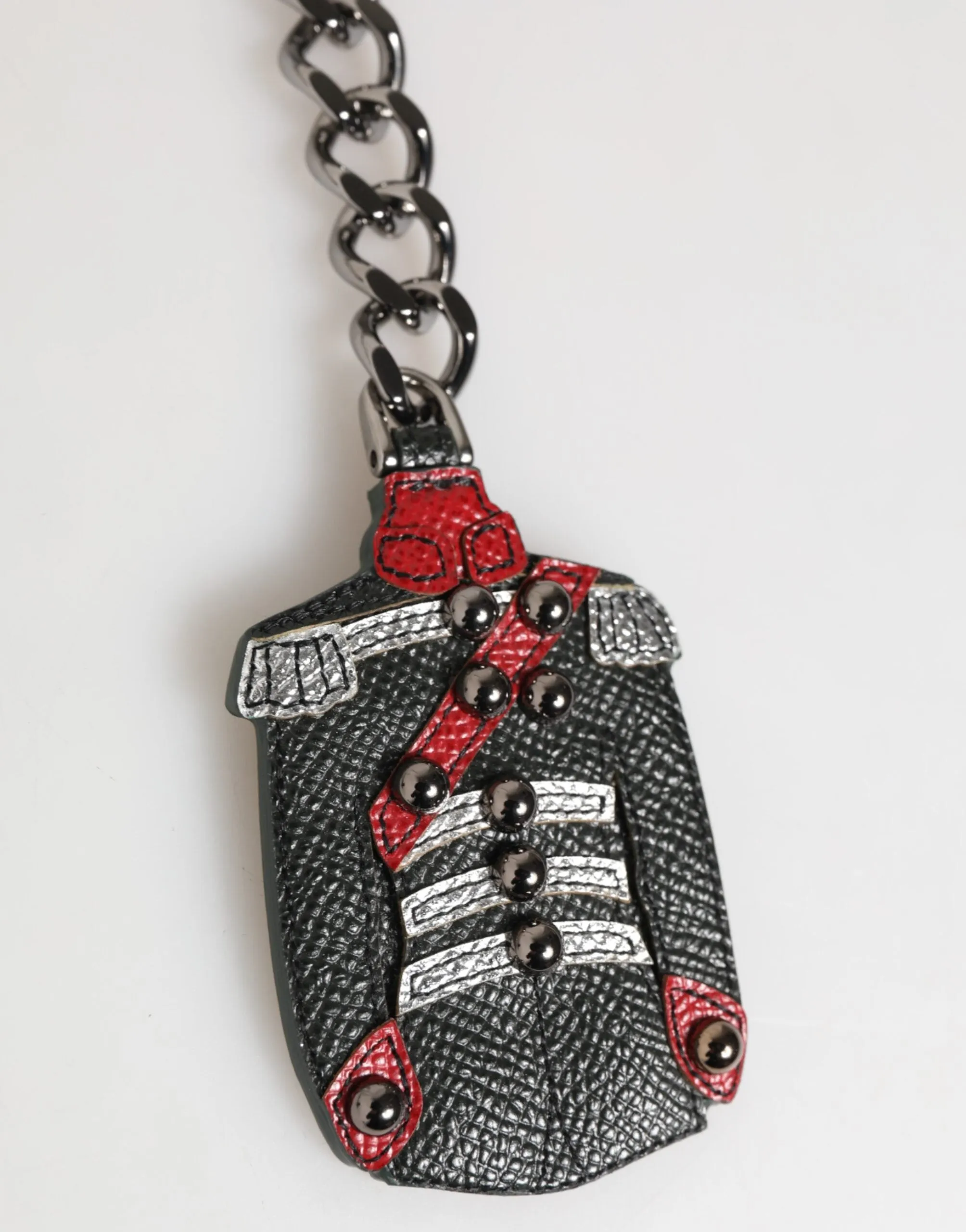 Dolce & Gabbana Black Red Military Leather Patch DG Logo Keychain Keyring sold by Siebentaschen product image thumbnail 3
