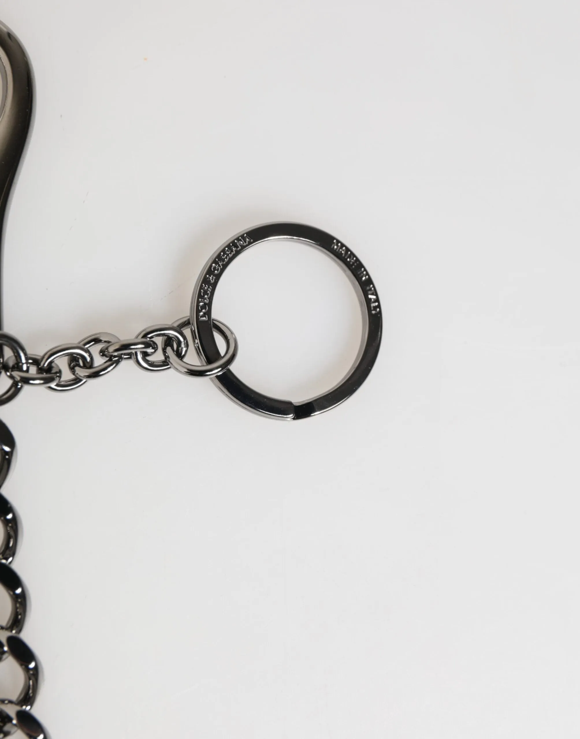 Dolce & Gabbana Black Red Military Leather Patch DG Logo Keychain Keyring sold by Siebentaschen product image thumbnail 4