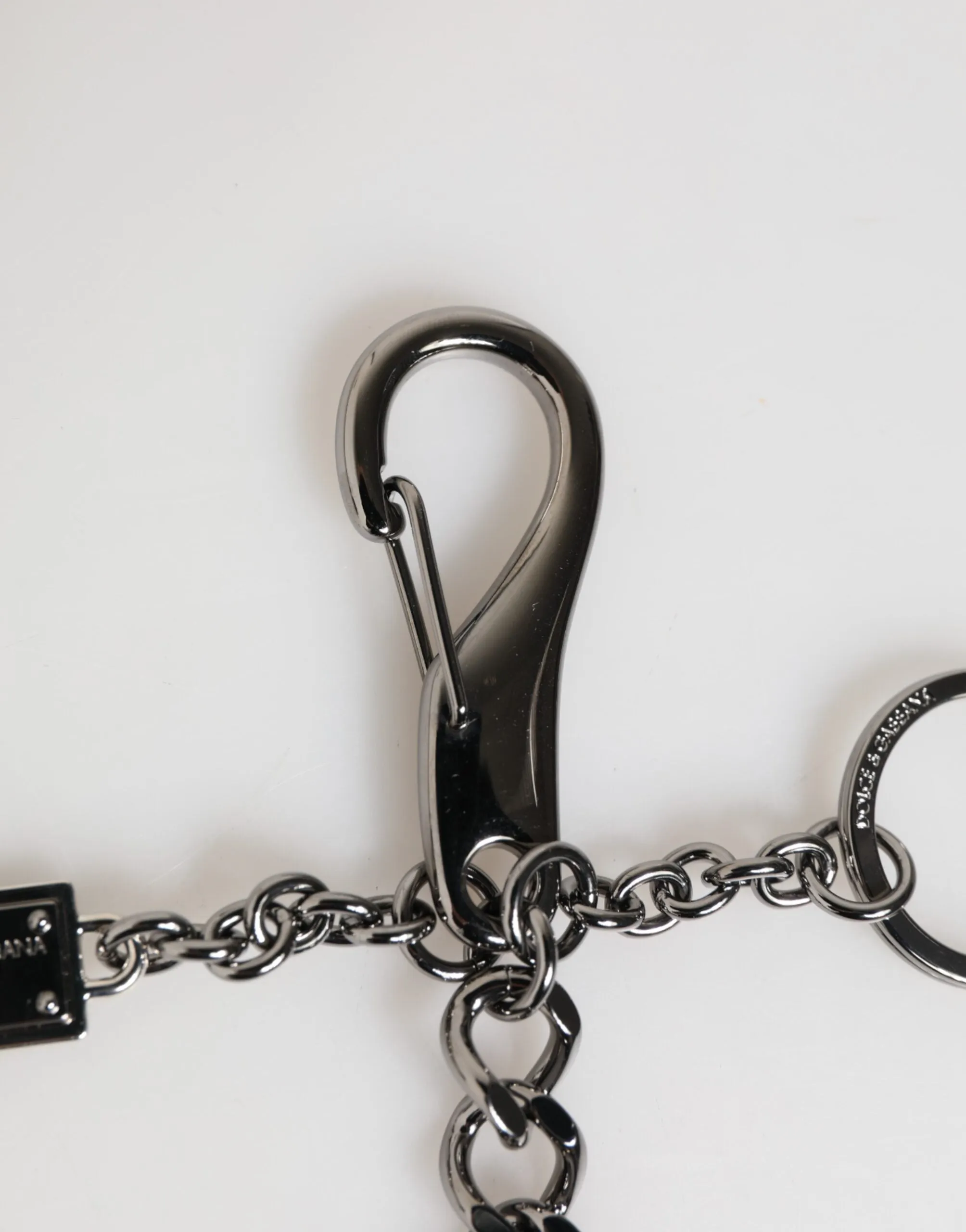 Dolce & Gabbana Black Red Military Leather Patch DG Logo Keychain Keyring sold by Siebentaschen product image thumbnail 5