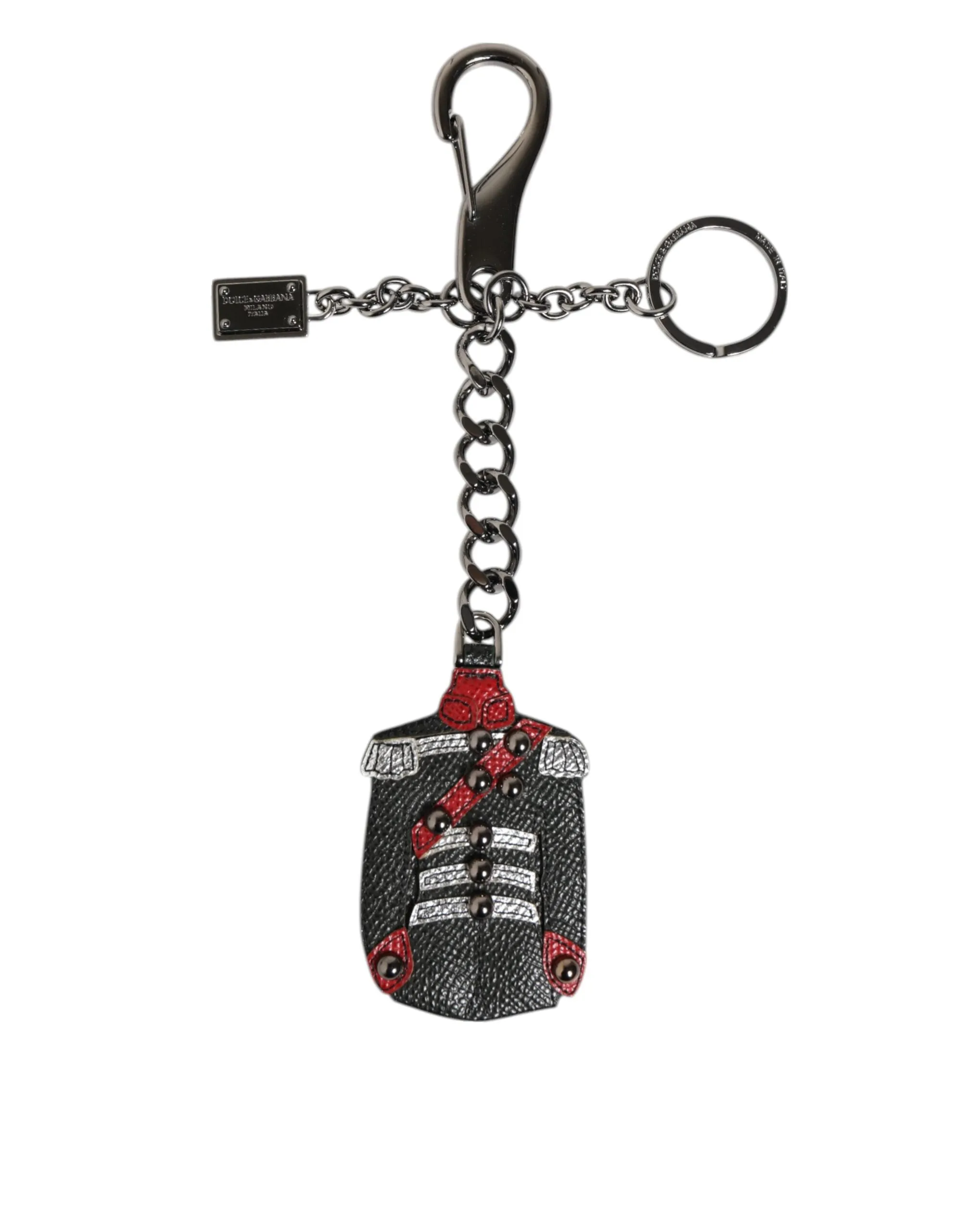 Dolce & Gabbana Black Red Military Leather Patch DG Logo Keychain Keyring sold by Siebentaschen product image thumbnail 2