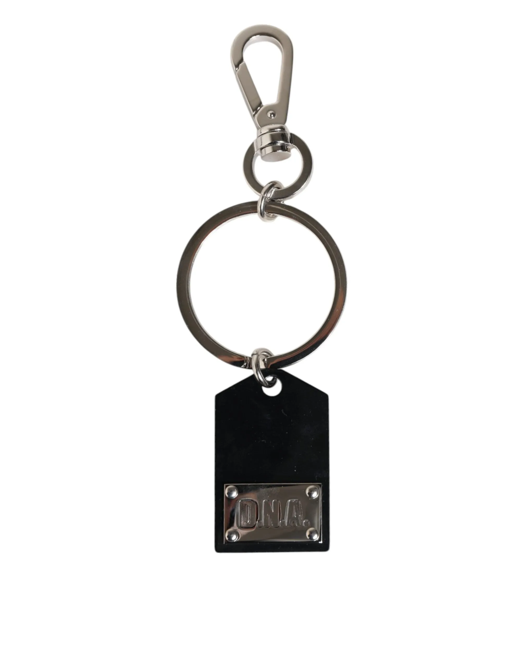 Dolce & Gabbana Black Sint Glass Plaque DG Logo Metal PlateKeychain Keyring sold by Siebentaschen product image thumbnail 5