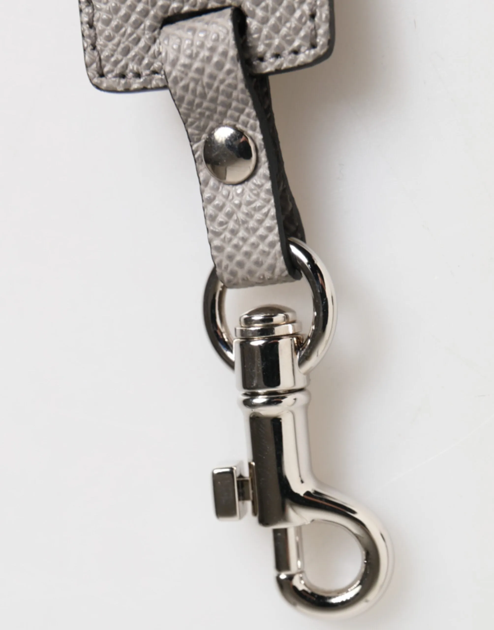 Dolce & Gabbana Gray Leather Logo Metal Ring Keychain Holder Keyring sold by Siebentaschen product image thumbnail 5