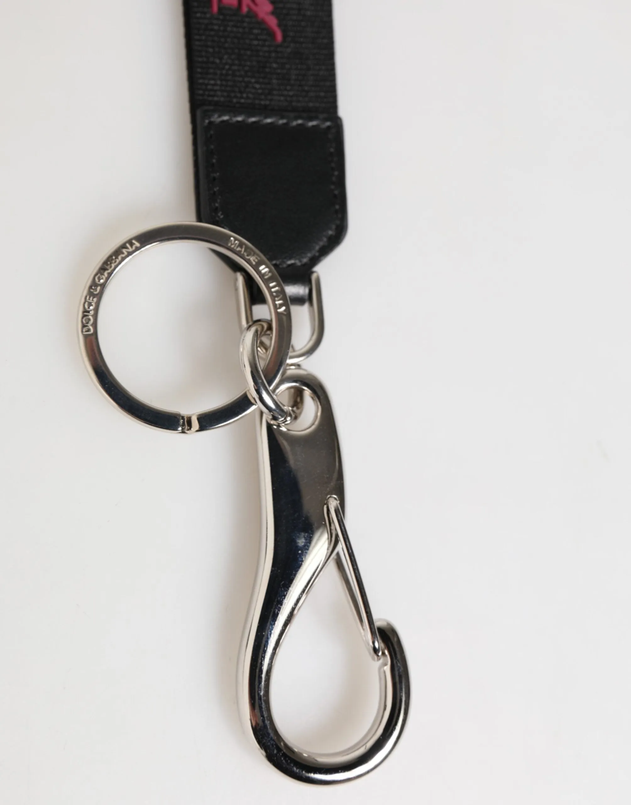Dolce & Gabbana Black Burgundy Nylon DG Logo Crown Holder Keychain Keyring sold by Siebentaschen product image thumbnail 3