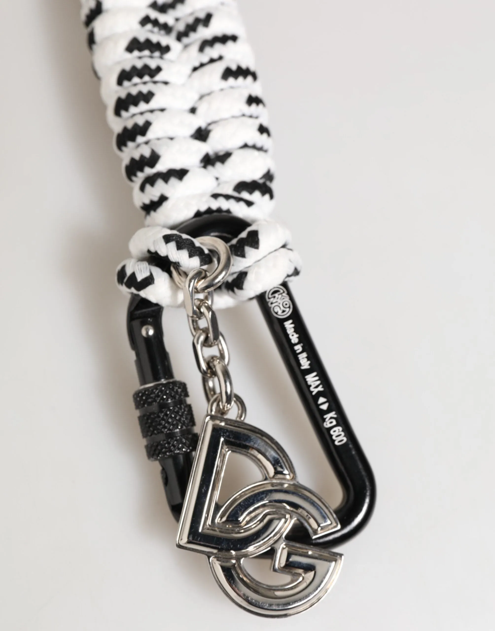 Dolce & Gabbana Black White Polyester Tape String DG Logo Keychain Keyring sold by Siebentaschen product image thumbnail 3