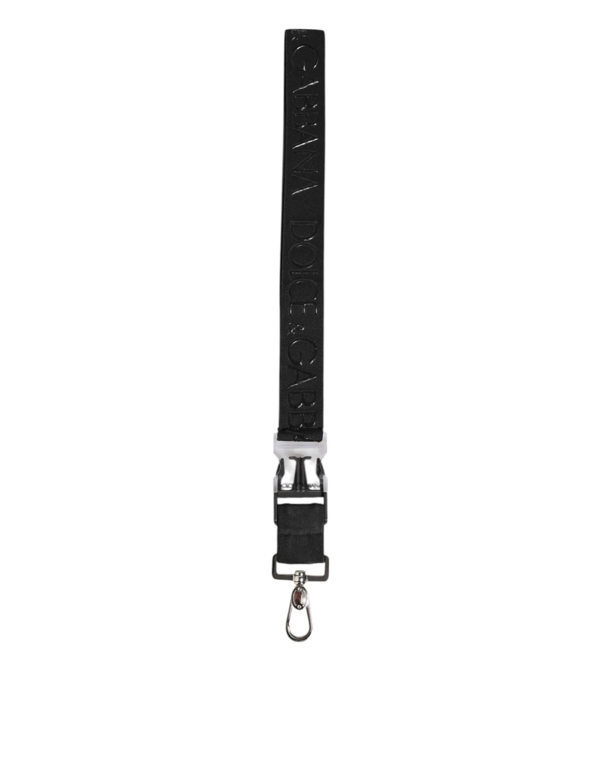 Dolce & Gabbana Black Polyester Stretch Rubberised DG Logo Men Keychain sold by Siebentaschen