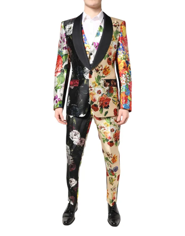 Dolce & Gabbana Multicolor Floral SICILIA Silk 3 Piece Suit sold by Siebentaschen