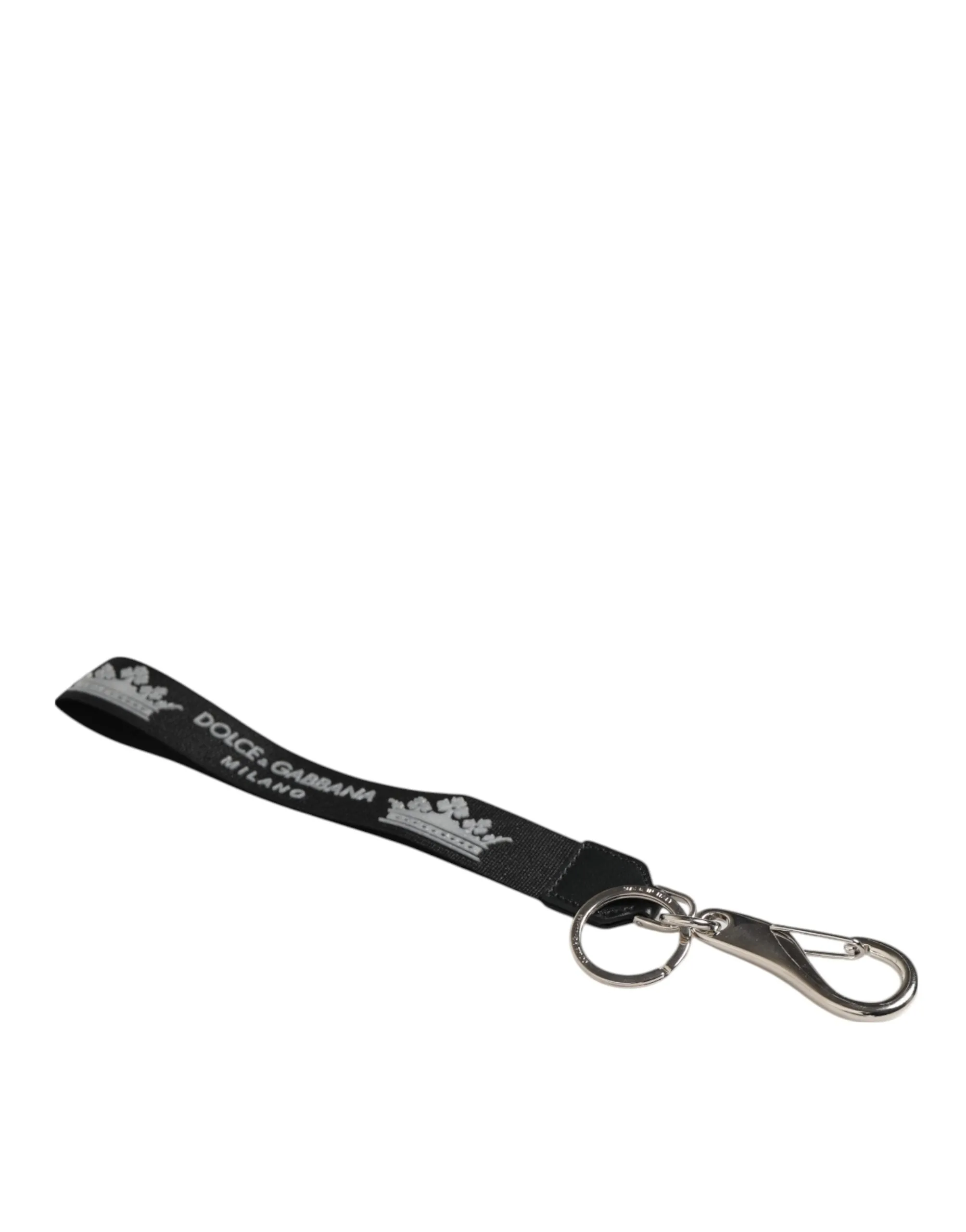 Dolce & Gabbana Black Silver Nylon DG Crown Men's Holder Keychain Keyring sold by Siebentaschen product image thumbnail 5