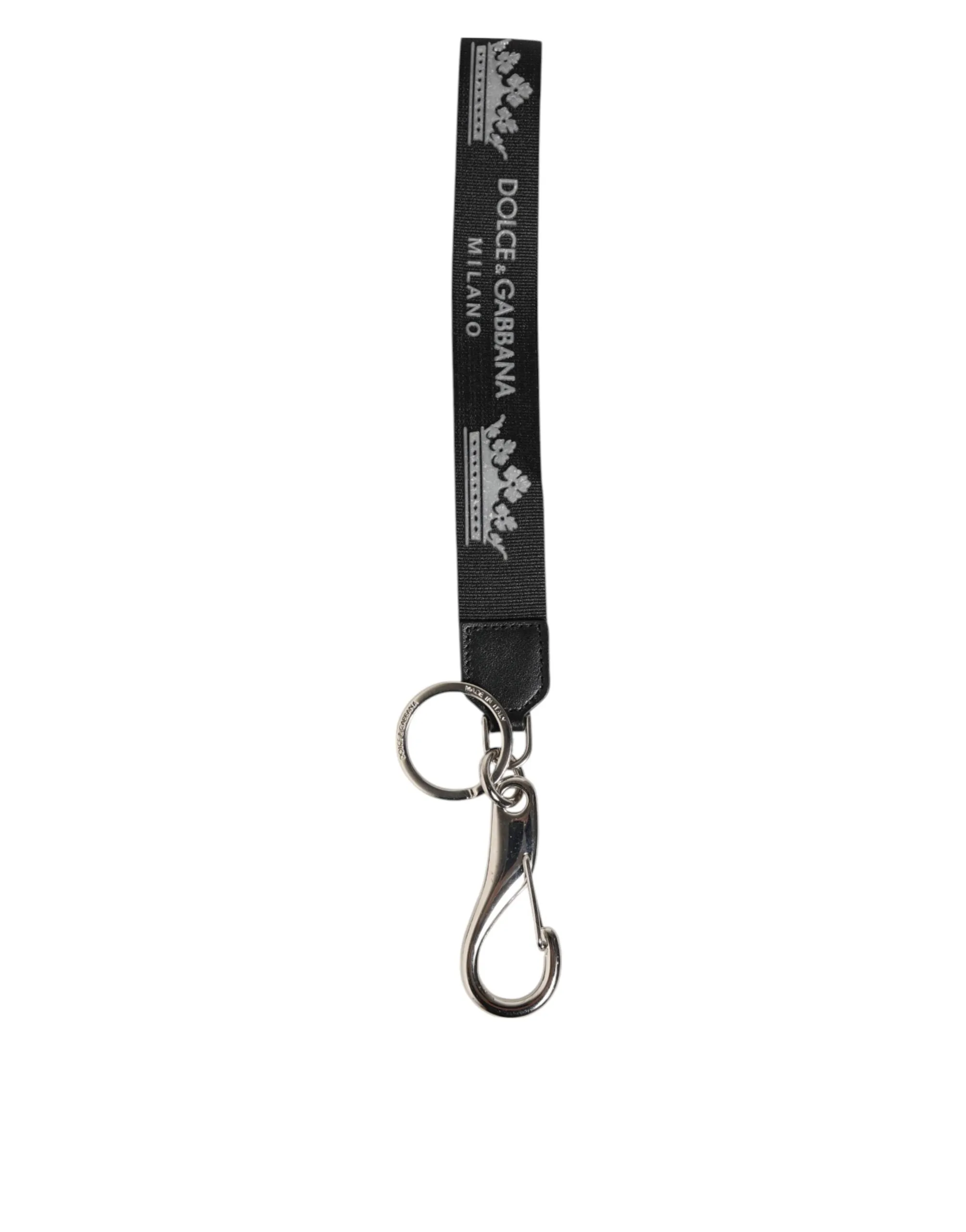 Dolce & Gabbana Black Silver Nylon DG Crown Men's Holder Keychain Keyring sold by Siebentaschen product image thumbnail 2