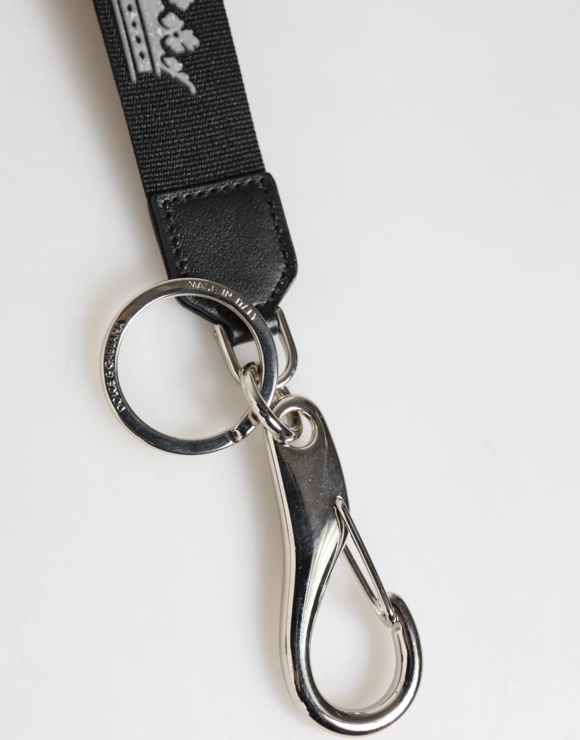 Dolce & Gabbana Black Silver Nylon DG Crown Men's Holder Keychain Keyring sold by Siebentaschen product image thumbnail 3