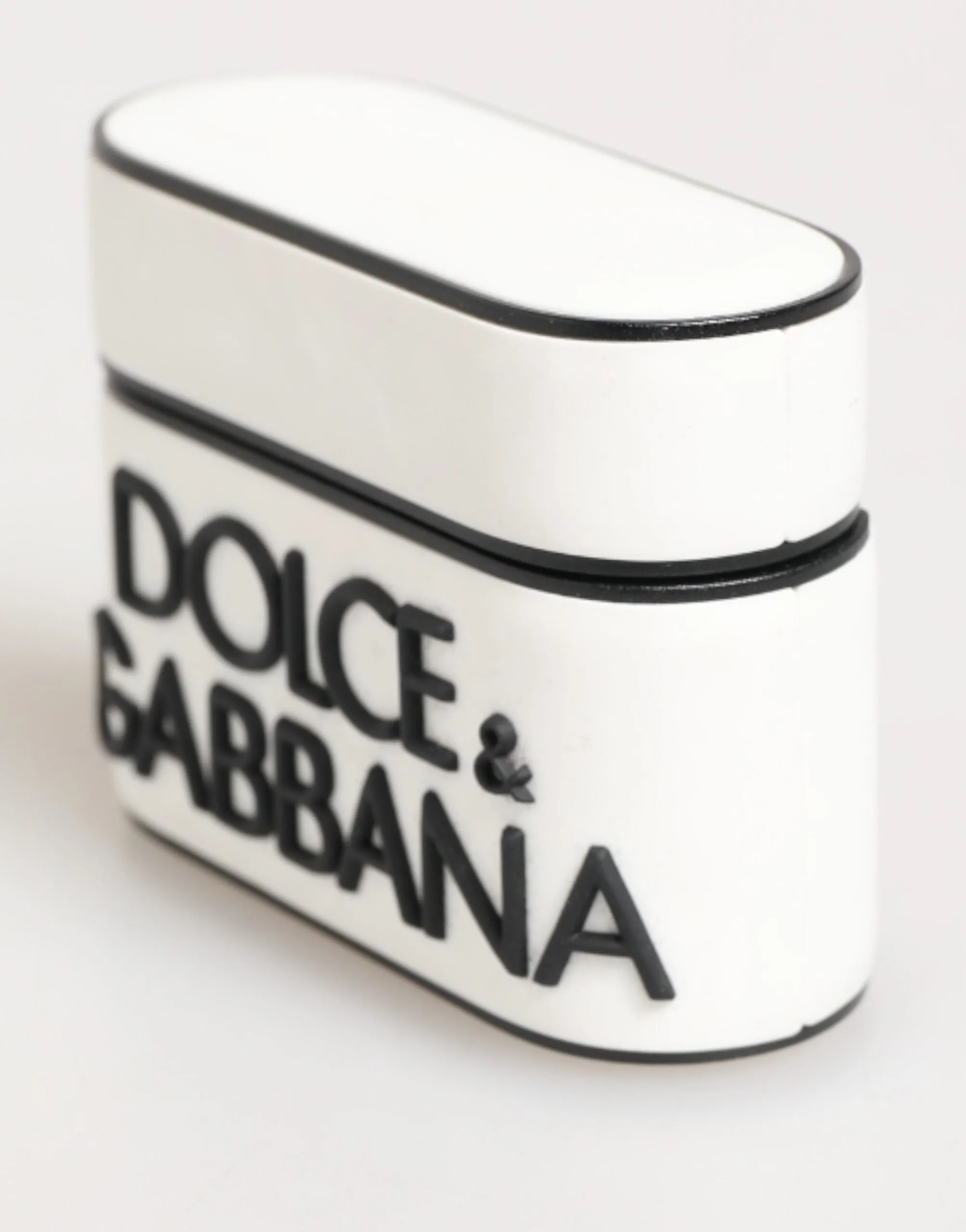 Dolce & Gabbana White Black Rubber Logo Embossed Accessory Airpods Case sold by Siebentaschen product image thumbnail 4