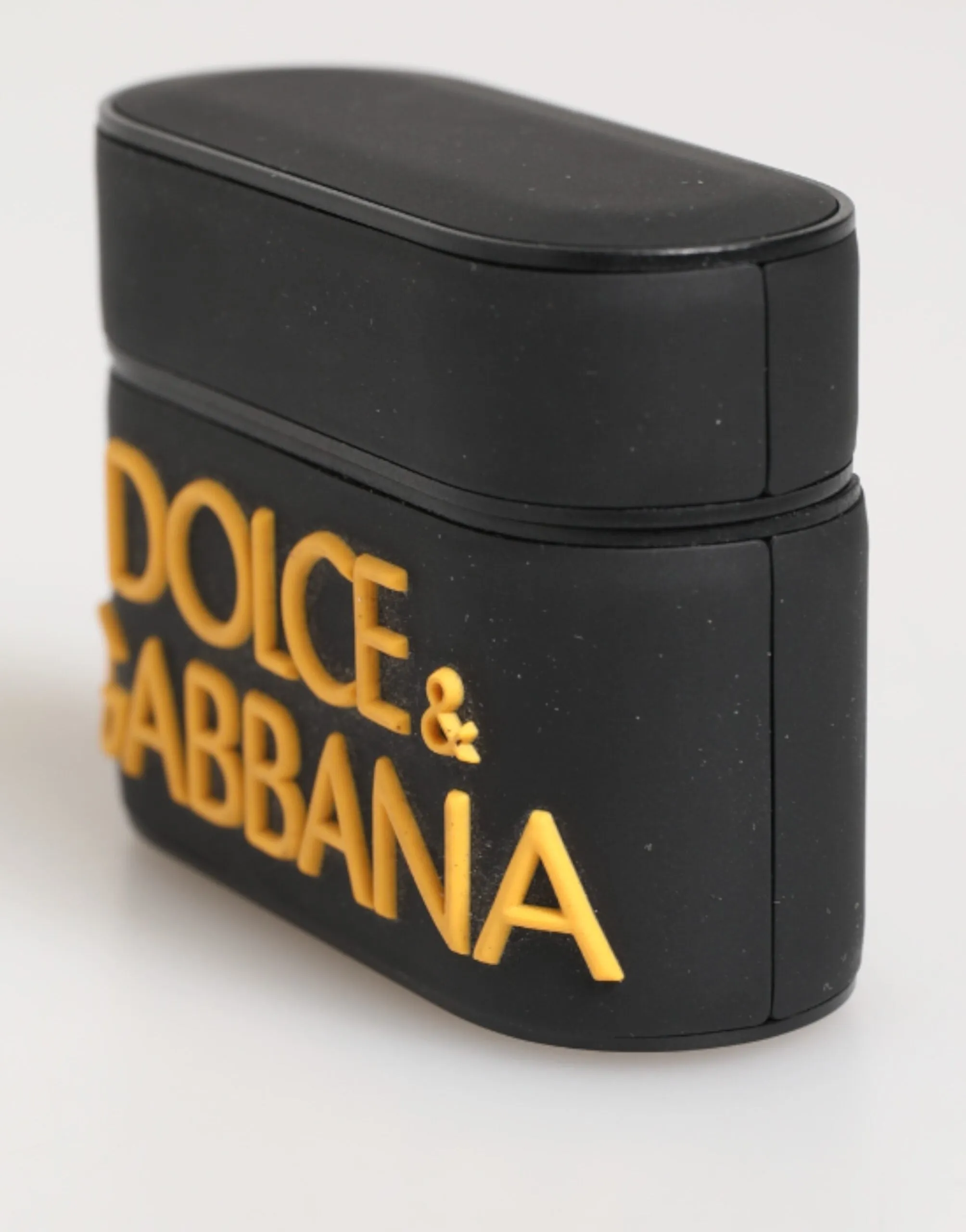 Dolce & Gabbana Black Yellow Rubber Logo Embossed Accessory Airpods Case sold by Siebentaschen product image thumbnail 3