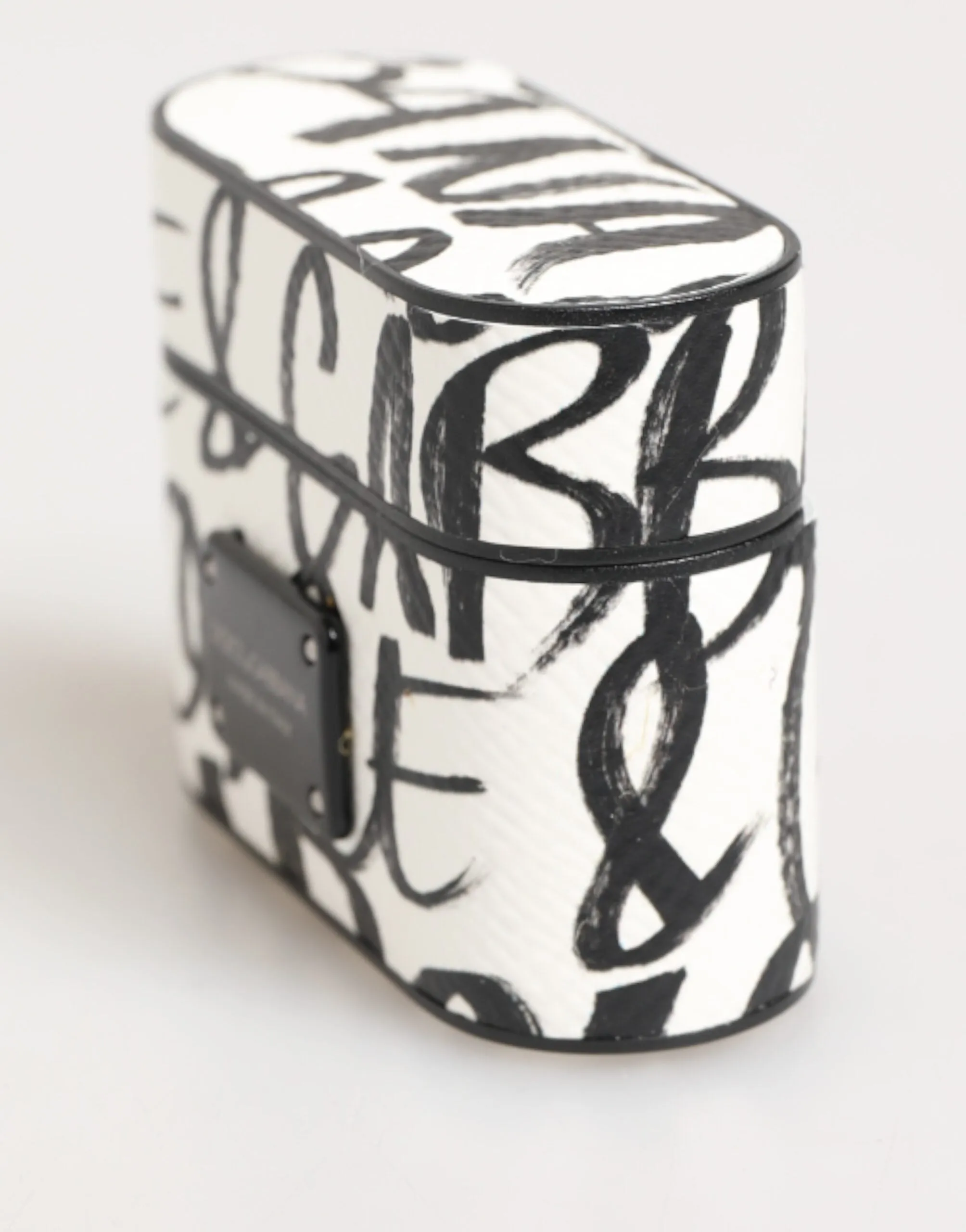 Dolce & Gabbana Black White Leather Monogram Print Logo Holder Airpods Case sold by Siebentaschen product image thumbnail 4