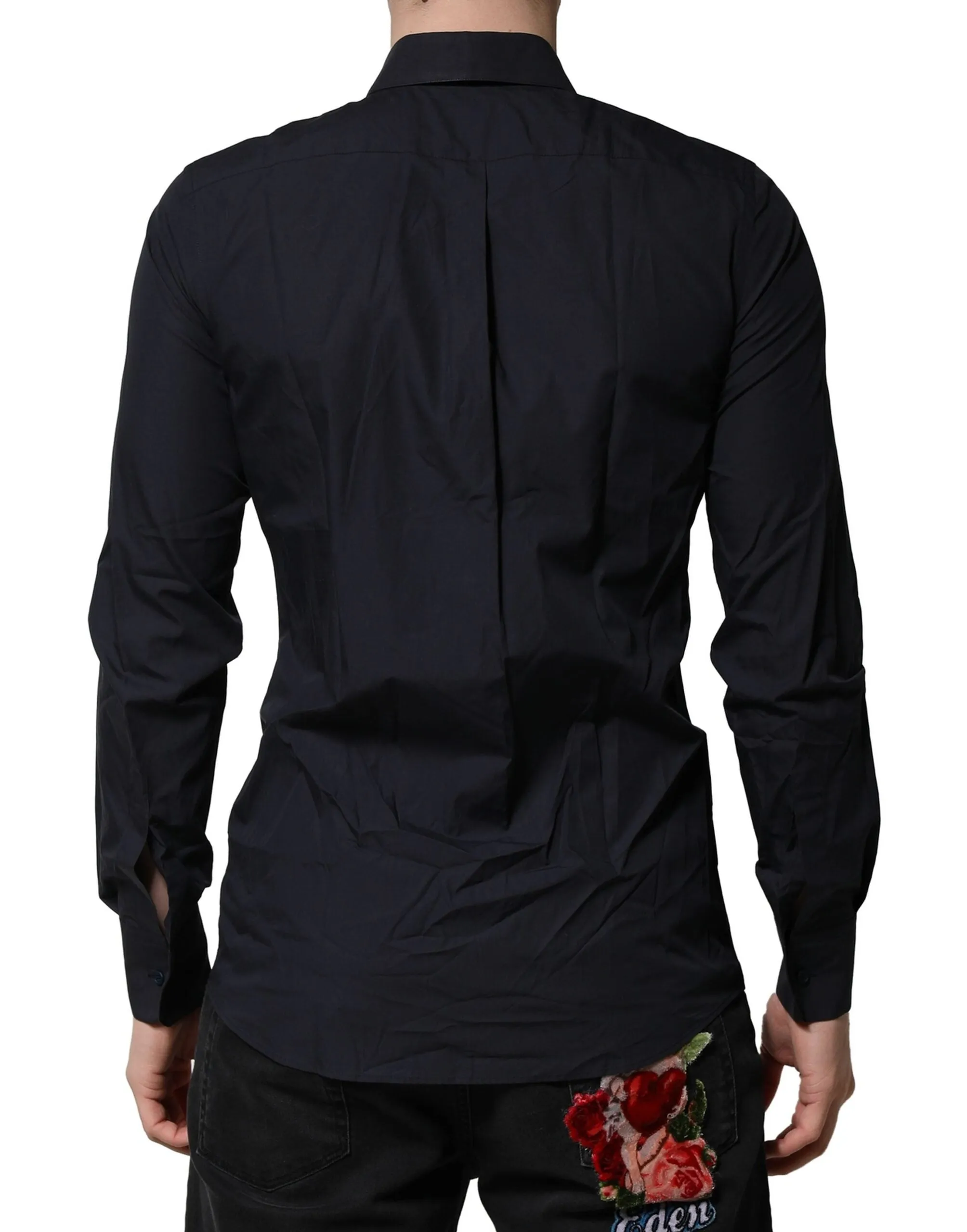 Dolce & Gabbana Dark Blue MARTINI Cotton Dress Formal Shirt sold by Siebentaschen product image thumbnail 4