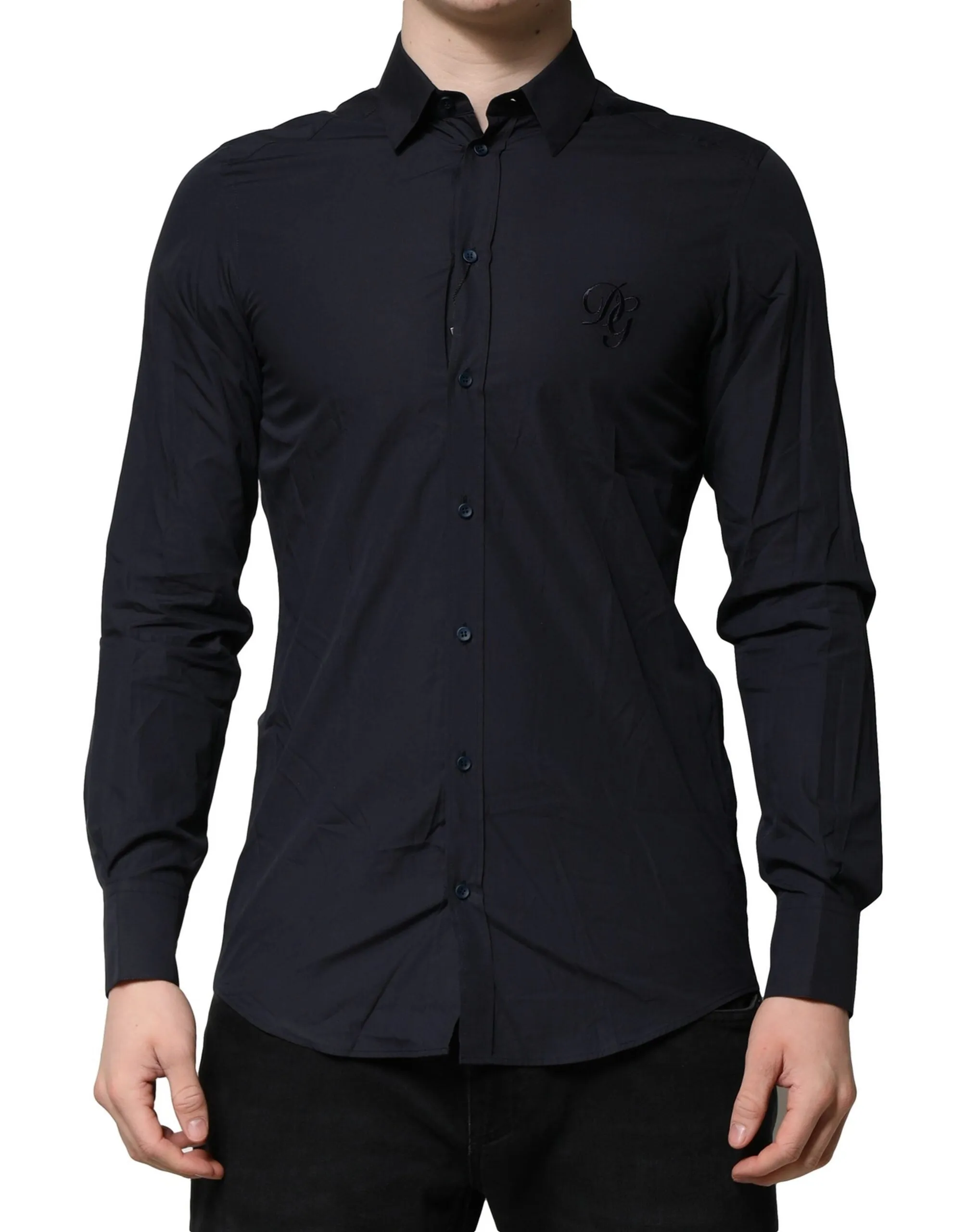 Dolce & Gabbana Dark Blue MARTINI Cotton Dress Formal Shirt sold by Siebentaschen product image thumbnail 2