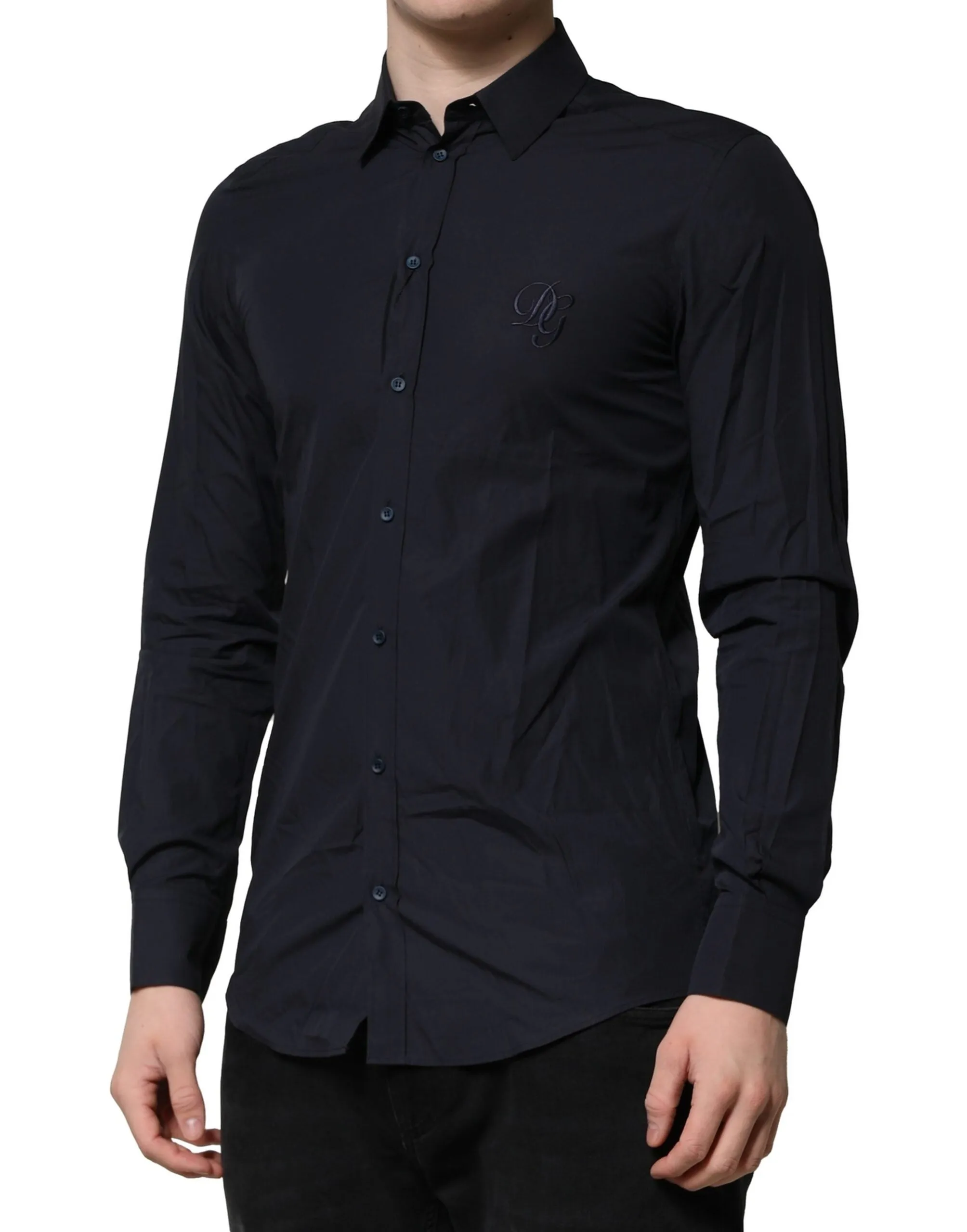 Dolce & Gabbana Dark Blue MARTINI Cotton Dress Formal Shirt sold by Siebentaschen product image thumbnail 3