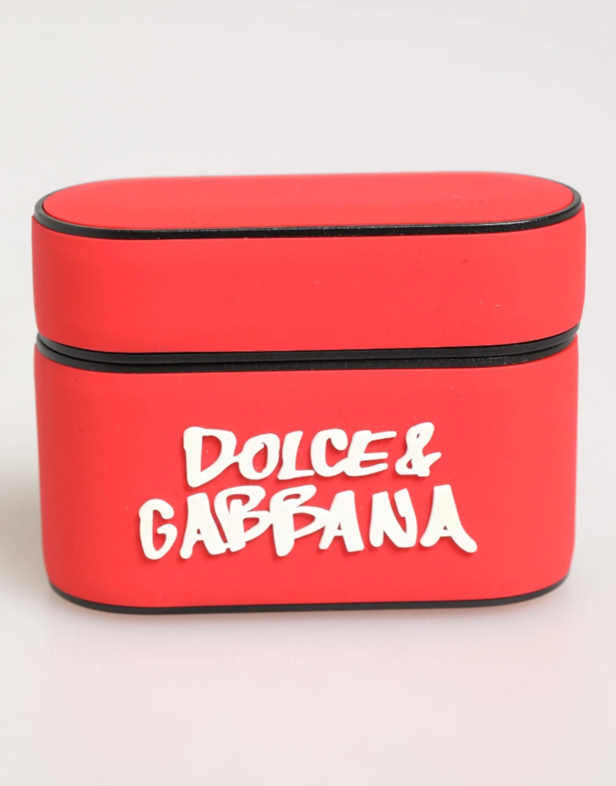 Dolce & Gabbana Red PVC DG Logo Embossed Men Flip Holder Airpods Case sold by Siebentaschen