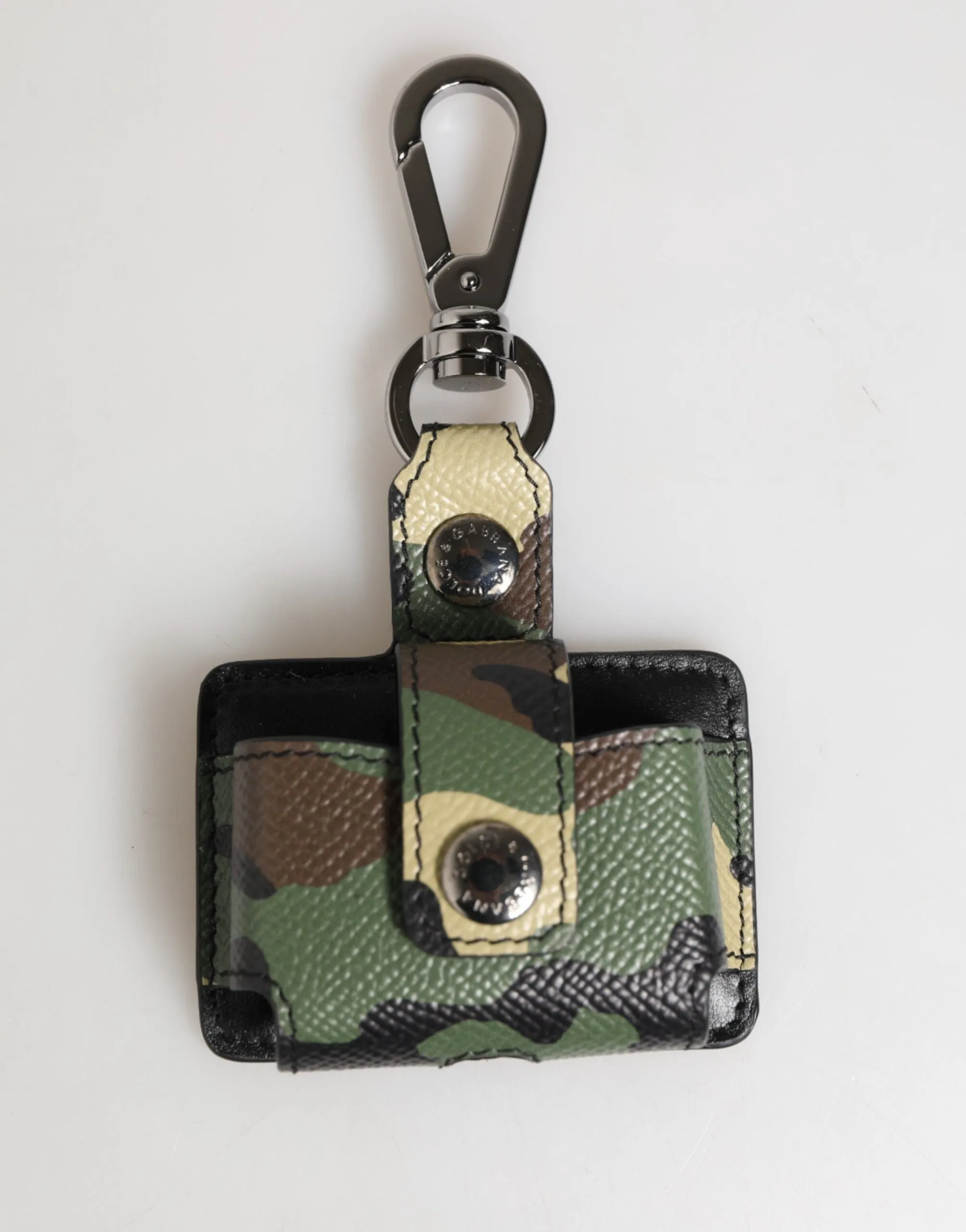 Dolce & Gabbana Multicolor Camouflage Leather Metal Accessory Airpods Case sold by Siebentaschen
