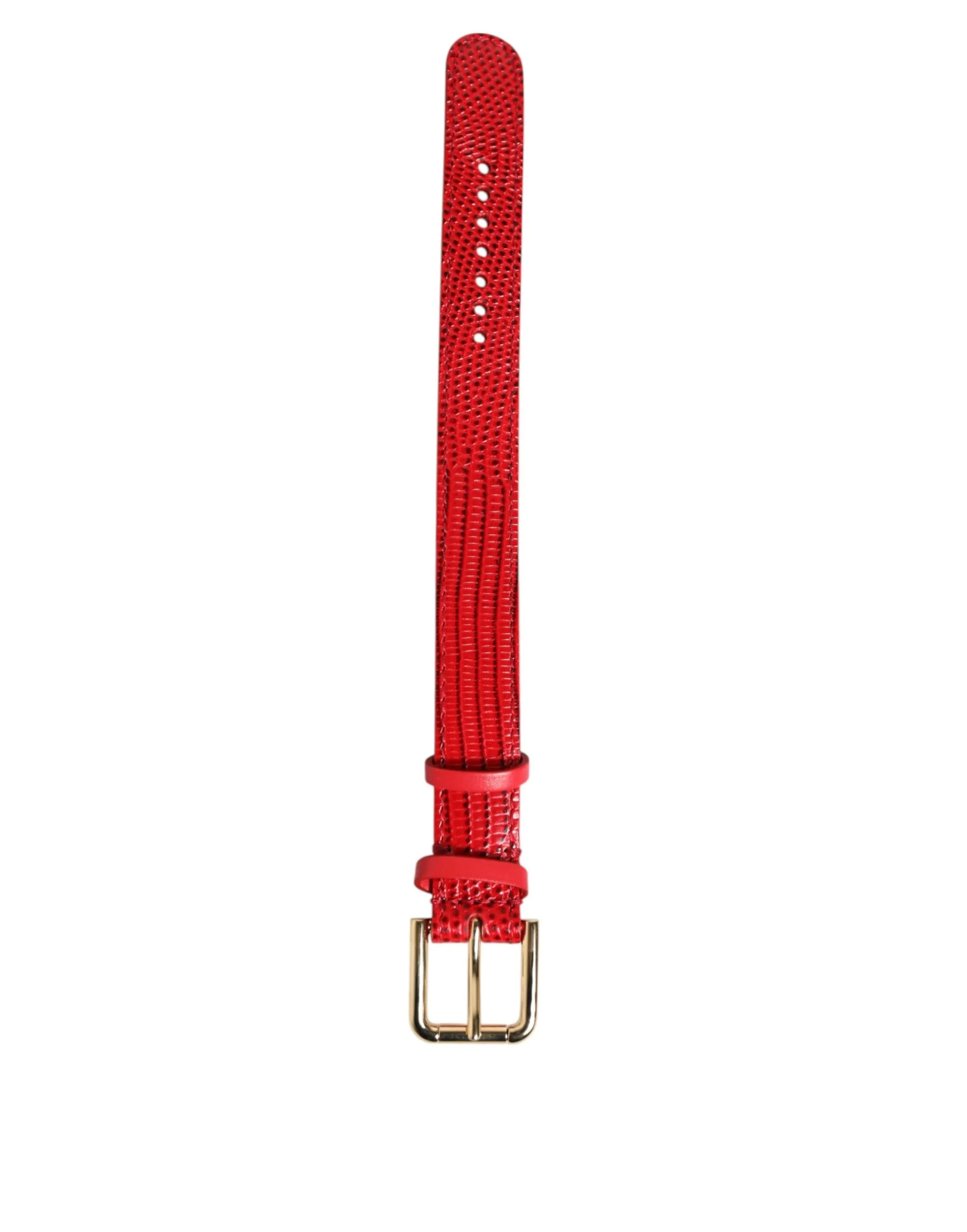 Dolce & Gabbana Red Exotic Leather Gold Tone Metal Buckle Women Armband sold by Siebentaschen product image thumbnail 2