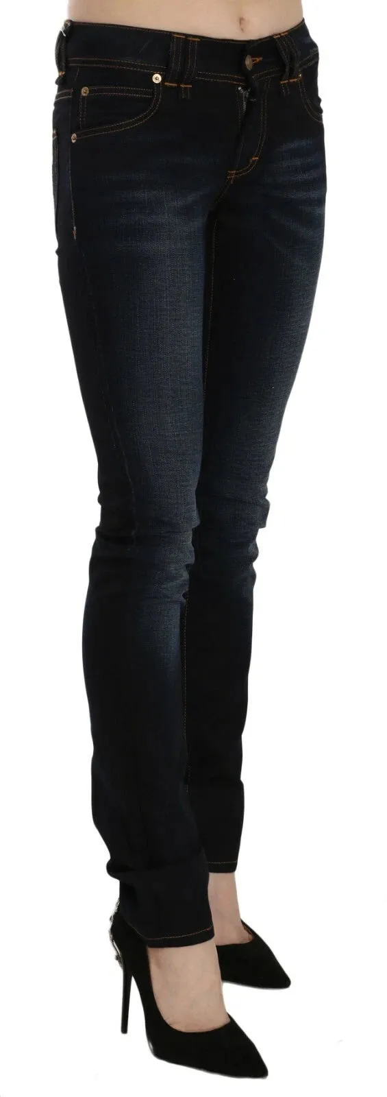 John Galliano Dark Blue Mid Waist Slim Fit Denim Casual Pants Jeans sold by Siebentaschen product image thumbnail 3