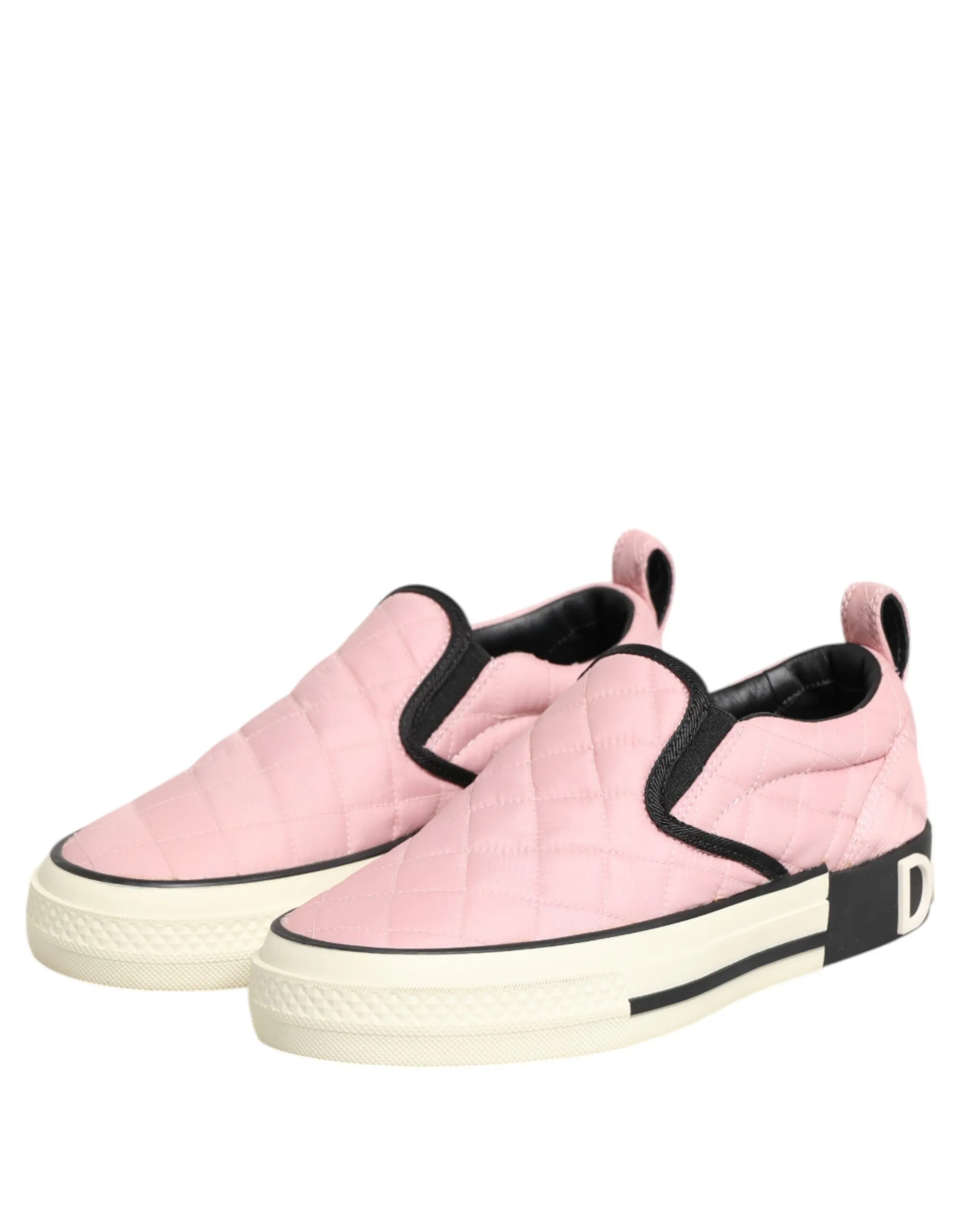 Dolce & Gabbana Pink Quilted Nylon Slip-On Sneaker Shoes sold by Siebentaschen product image thumbnail 5
