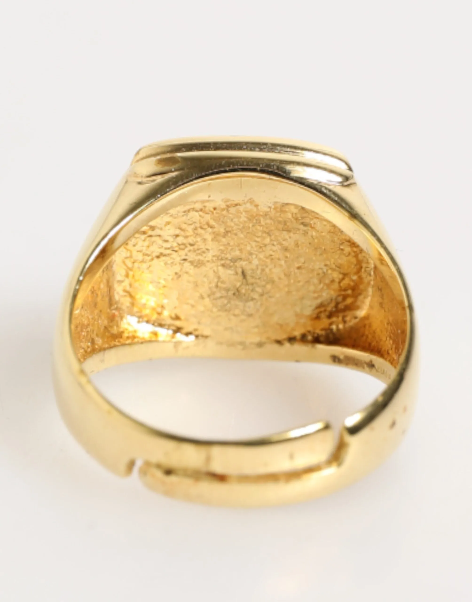 Dolce & Gabbana Gold Tone Enamel Brass Signet DG Logo Adjustable Ring sold by Siebentaschen product image thumbnail 4