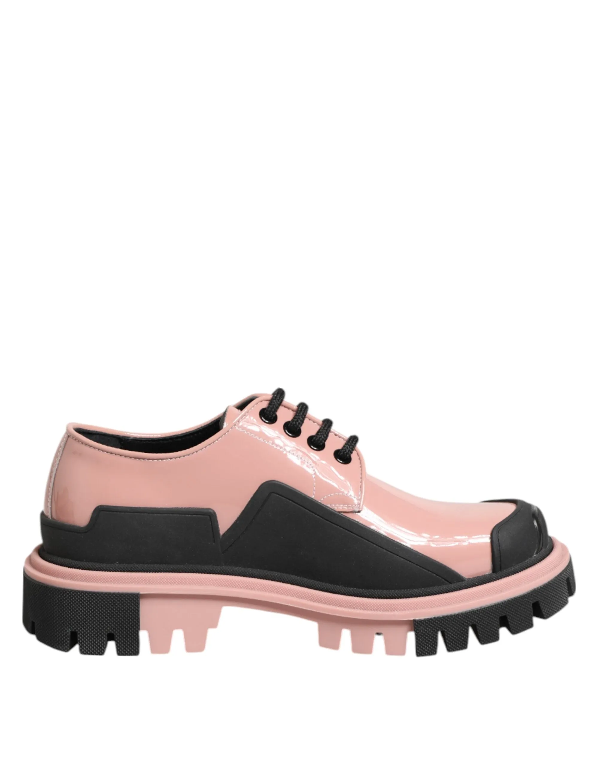 Dolce & Gabbana Light Powder Pink Black Leather Lace-Up Shoes sold by Siebentaschen product image thumbnail 2