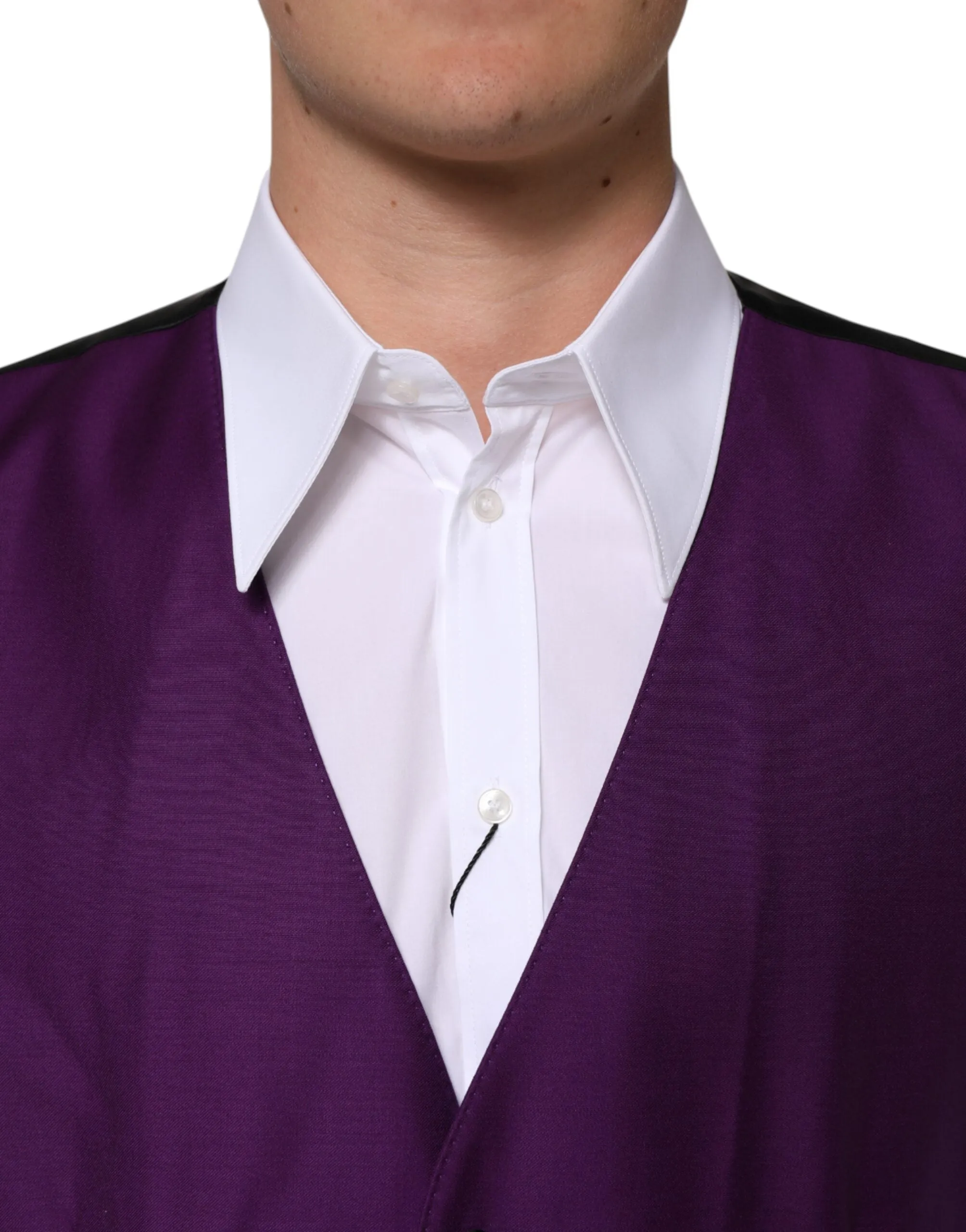 Dolce & Gabbana Purple Wool Dress Formal Waistcoat Vest sold by Siebentaschen product image thumbnail 5