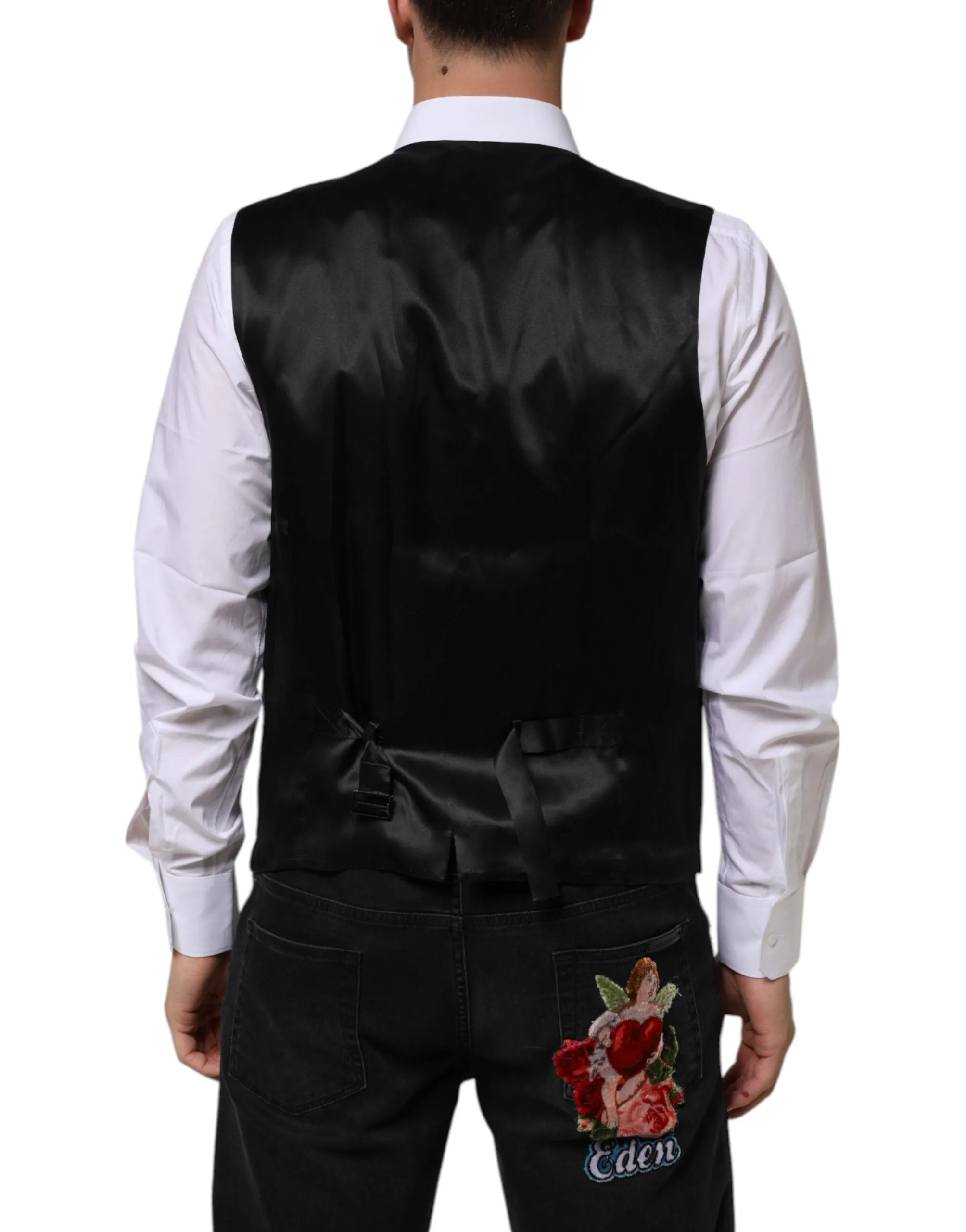 Dolce & Gabbana Purple Wool Dress Formal Waistcoat Vest sold by Siebentaschen product image thumbnail 4