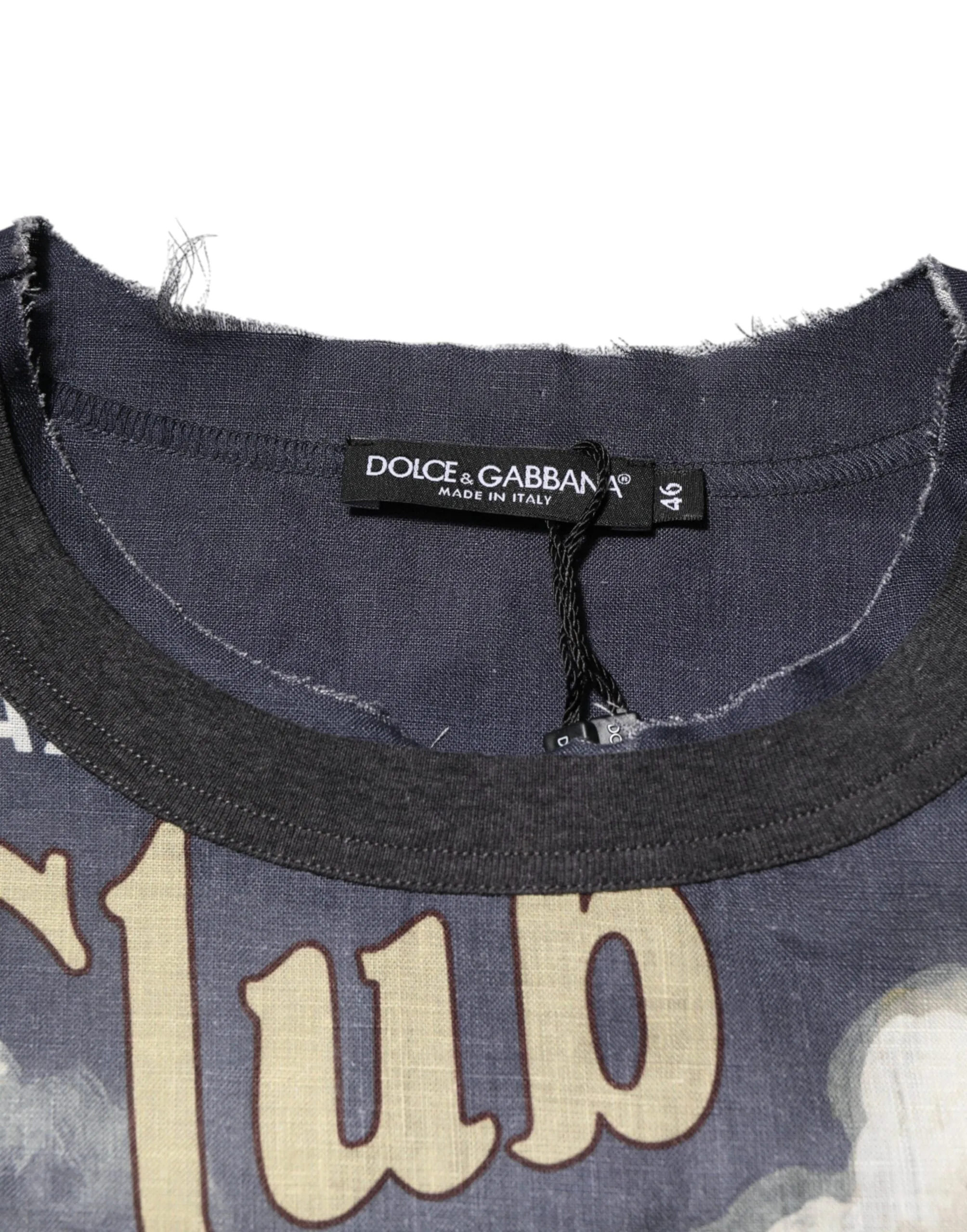 Dolce & Gabbana Palermo Jazz Club Linen Crew Neck Men T-shirt sold by Siebentaschen product image thumbnail 5