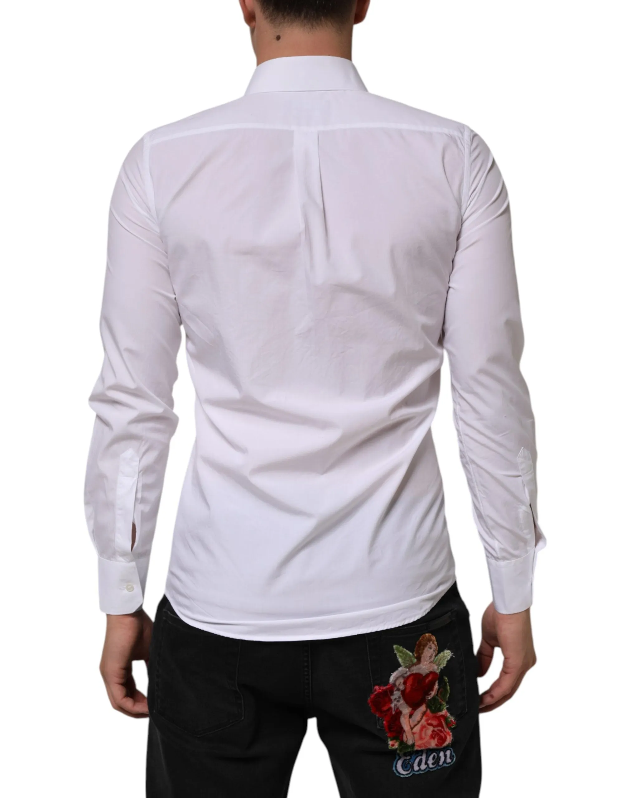 Dolce & Gabbana White Cotton MARTINI Long Sleeve Dress Shirt sold by Siebentaschen product image thumbnail 4