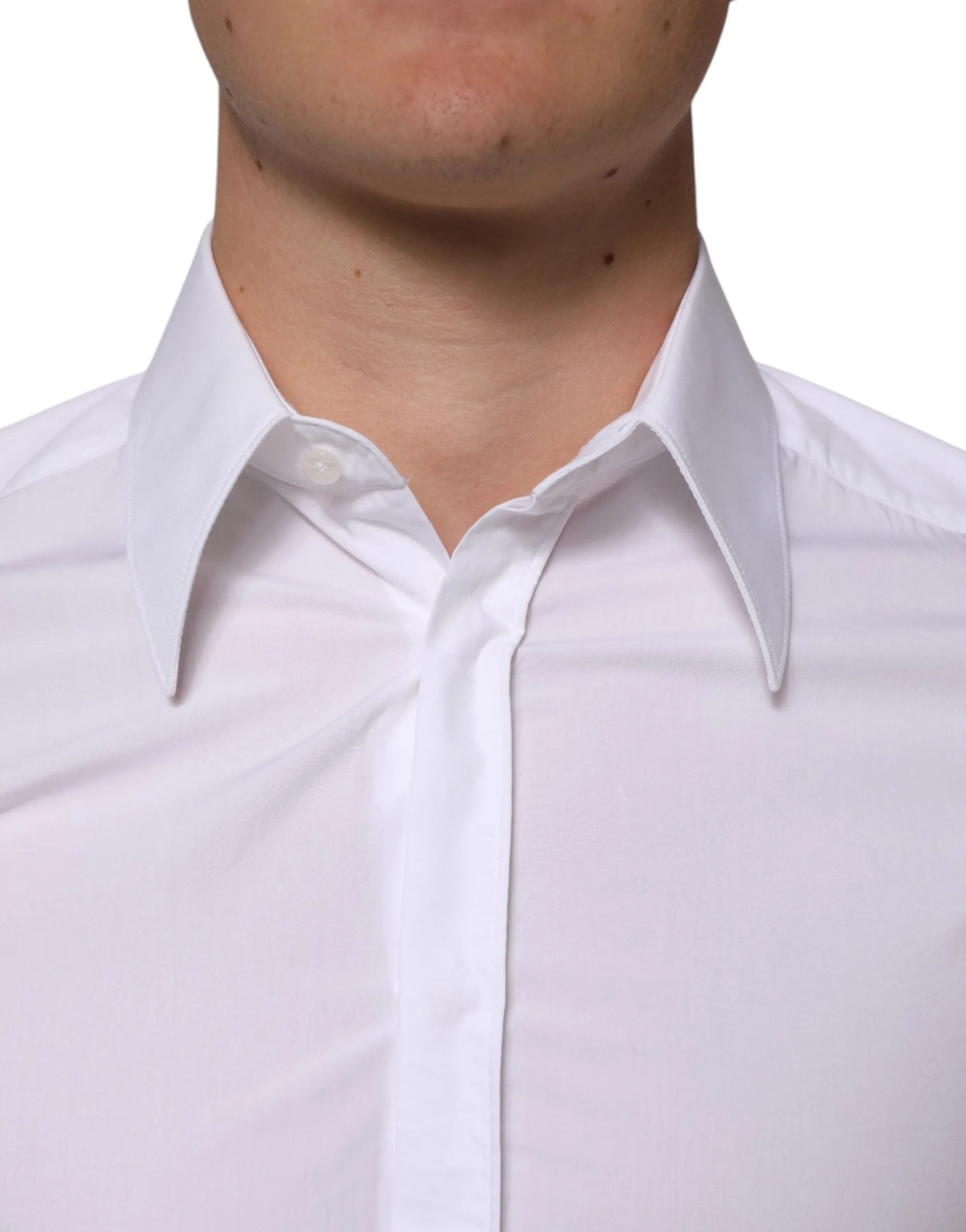 Dolce & Gabbana White Cotton MARTINI Long Sleeve Dress Shirt sold by Siebentaschen product image thumbnail 5