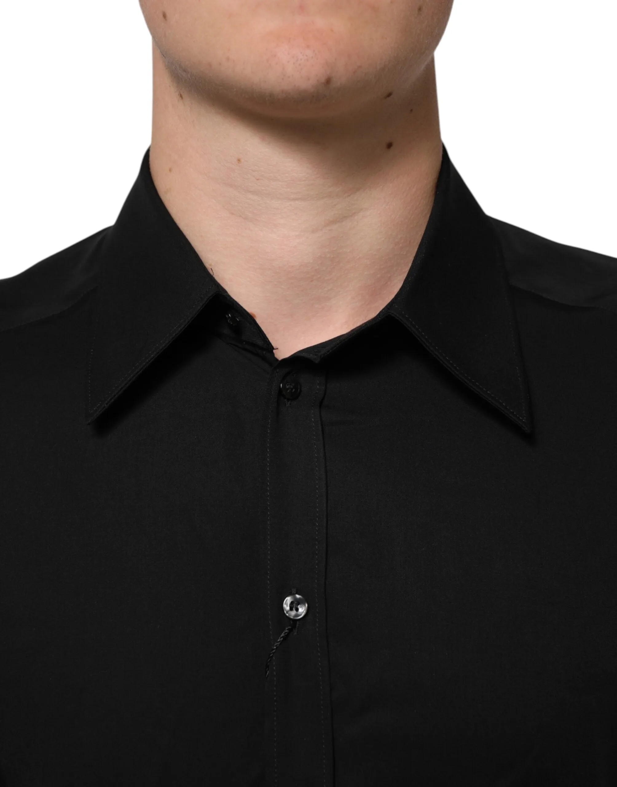 Dolce & Gabbana Black Viscose Long Sleeve Formal Dress Shirt sold by Siebentaschen product image thumbnail 5