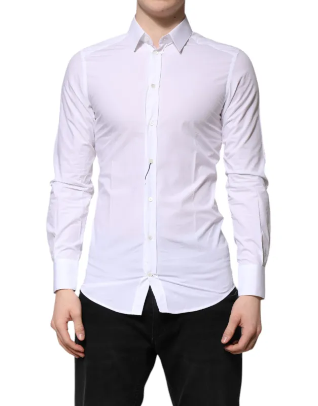Dolce & Gabbana White Cotton GOLD Long Sleeves Dress Shirt sold by Siebentaschen
