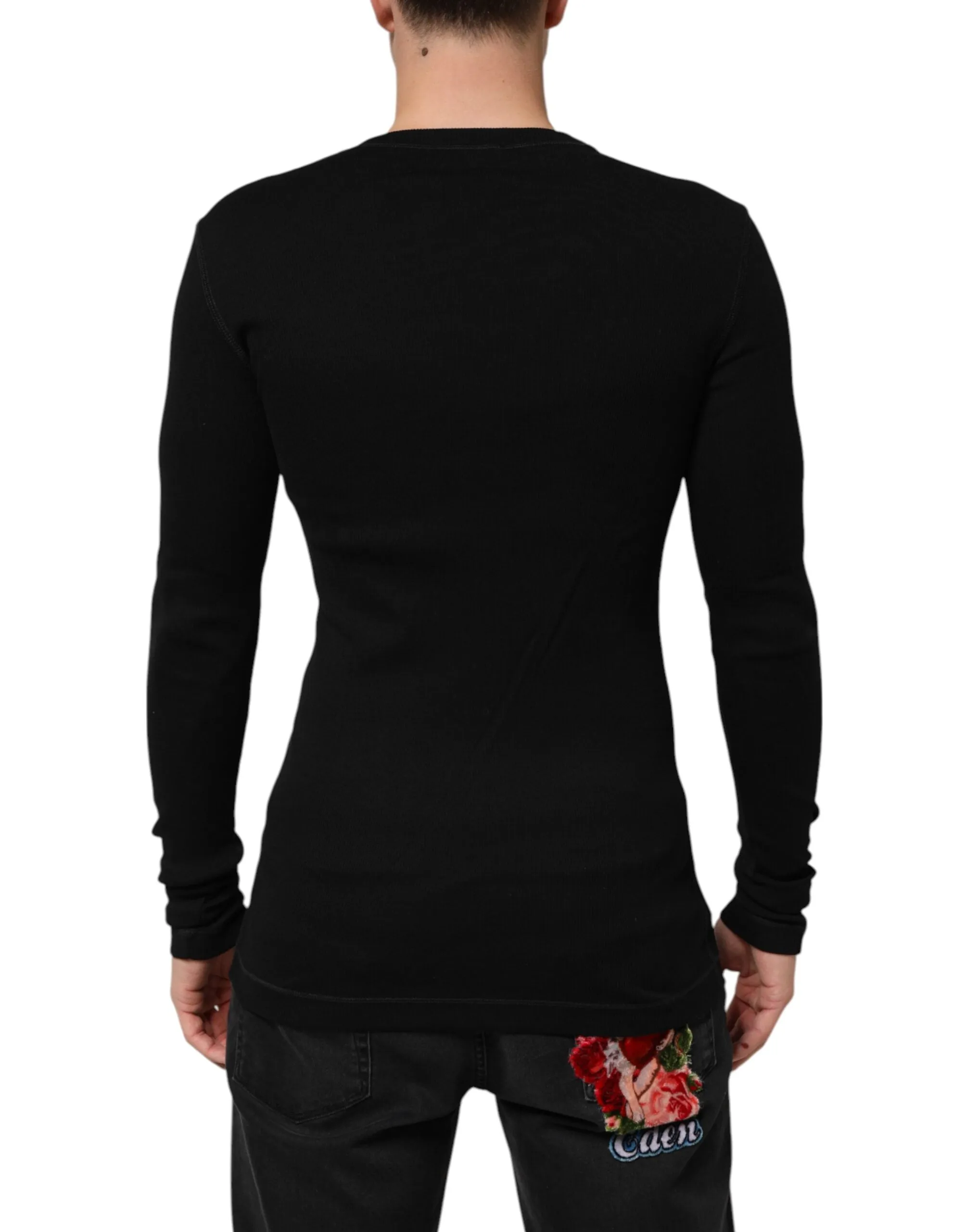 Dolce & Gabbana Black Cotton Button Up Men Cardigan Sweater sold by Siebentaschen product image thumbnail 4