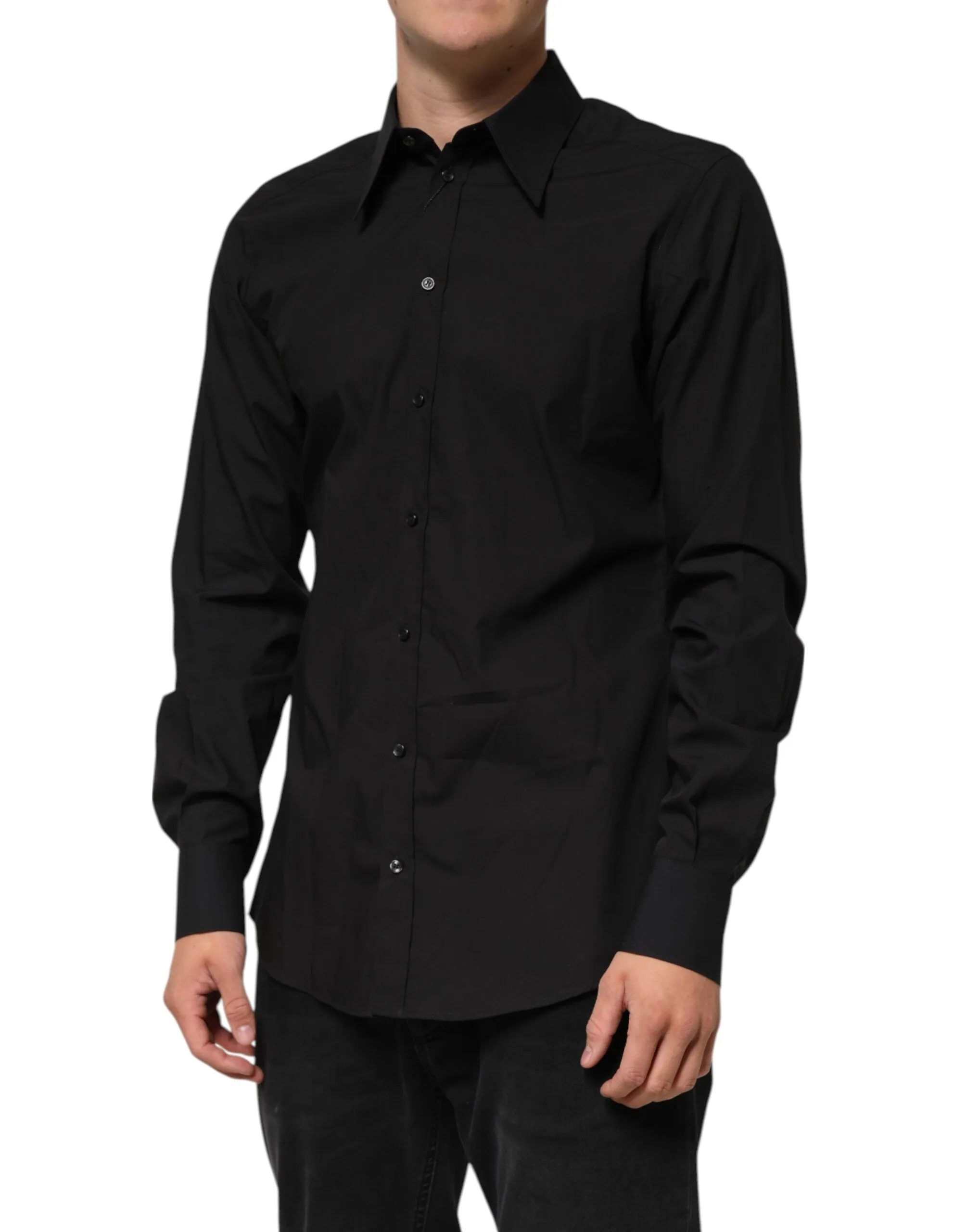 Dolce & Gabbana Black MARTINI Slim Fit Dress Formal Men Shirt sold by Siebentaschen product image thumbnail 3