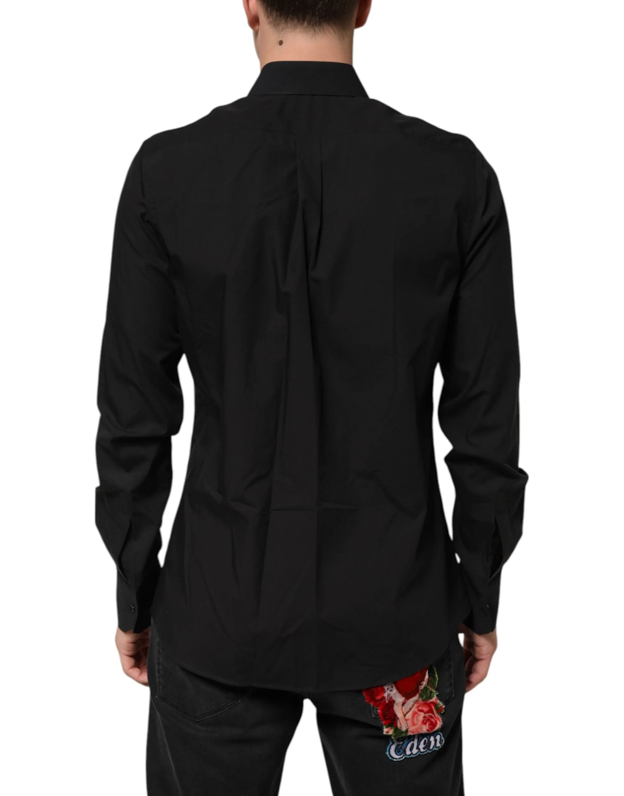 Dolce & Gabbana Black MARTINI Slim Fit Dress Formal Men Shirt sold by Siebentaschen product image thumbnail 4