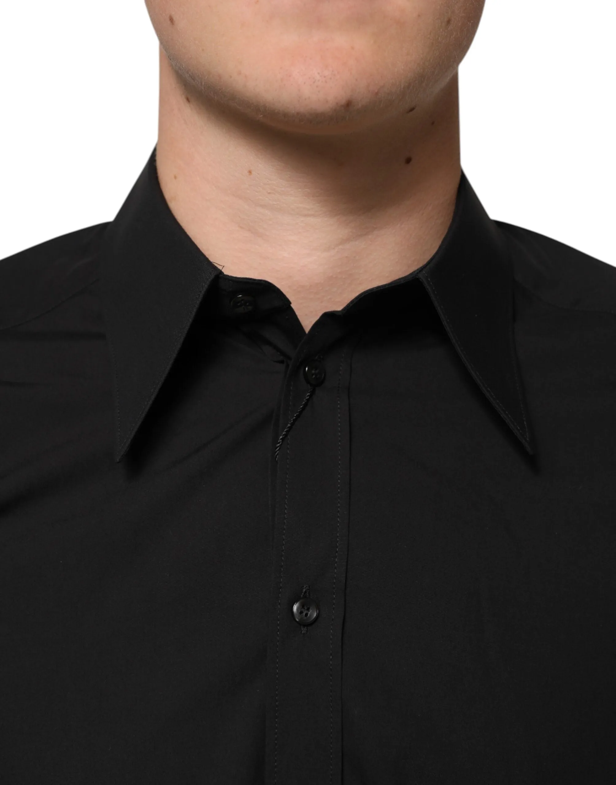 Dolce & Gabbana Black MARTINI Slim Fit Dress Formal Men Shirt sold by Siebentaschen product image thumbnail 5