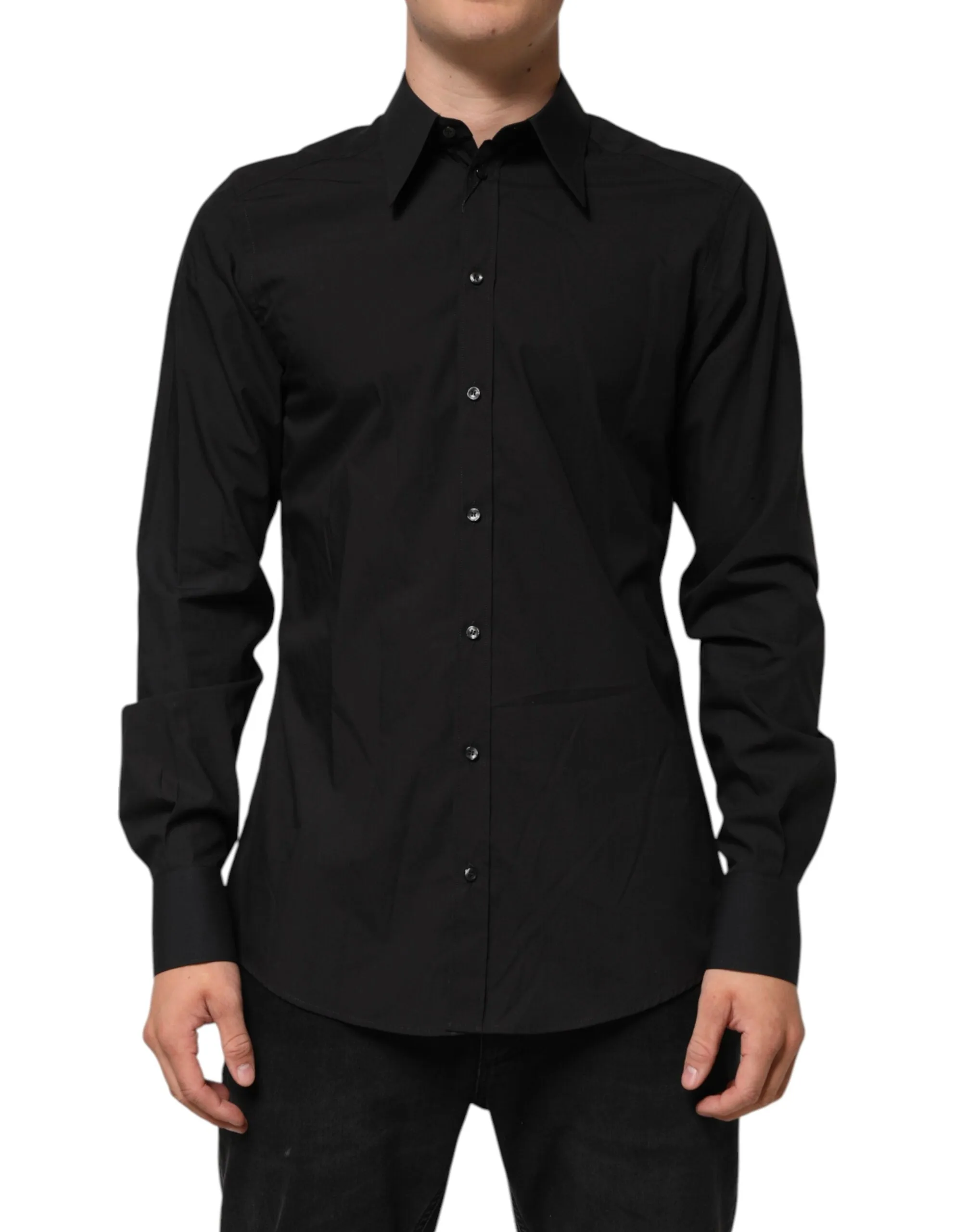 Dolce & Gabbana Black MARTINI Slim Fit Dress Formal Men Shirt sold by Siebentaschen product image thumbnail 2