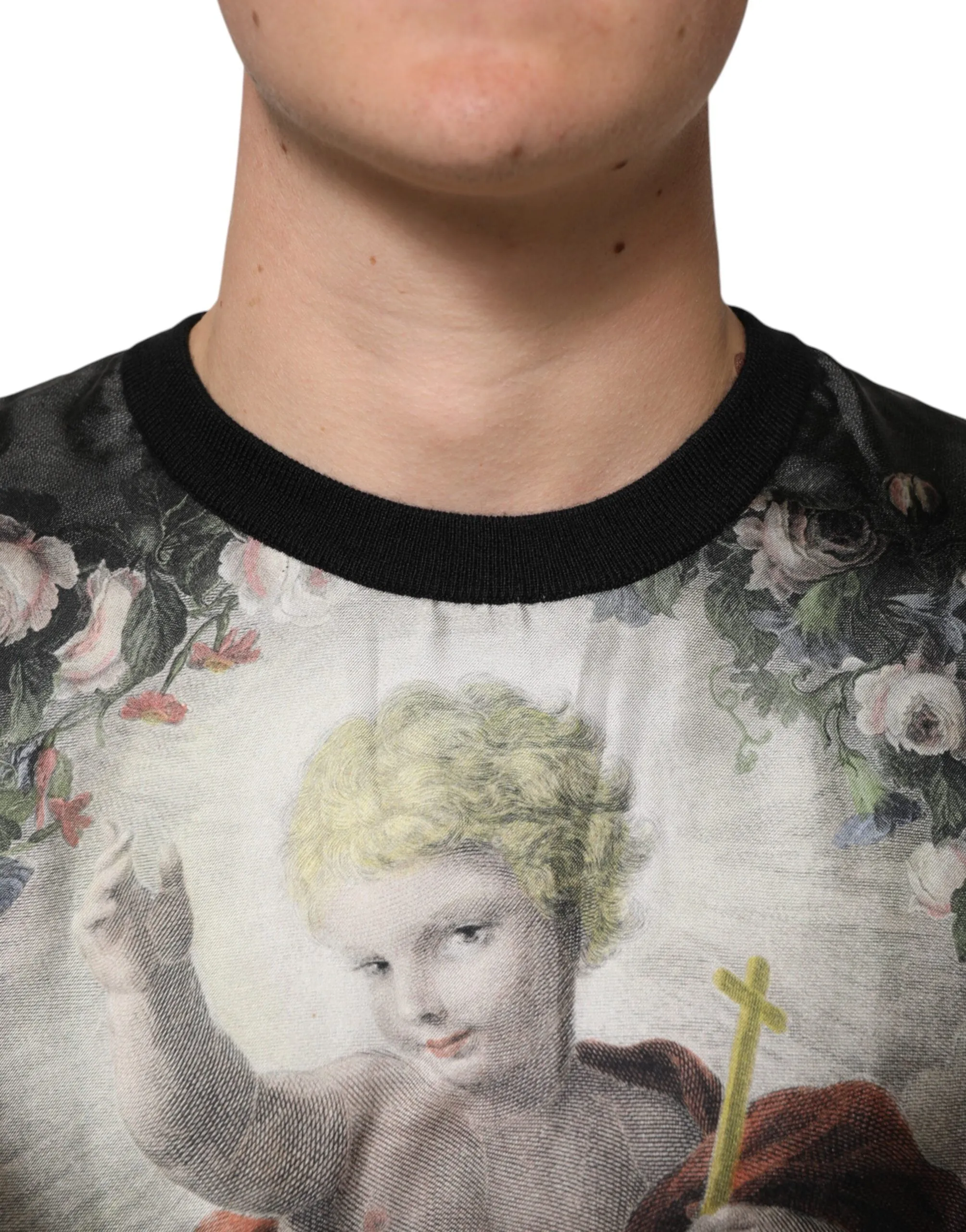 Dolce & Gabbana Black Cashmere Cherub Print Baroque Sweater sold by Siebentaschen product image thumbnail 5