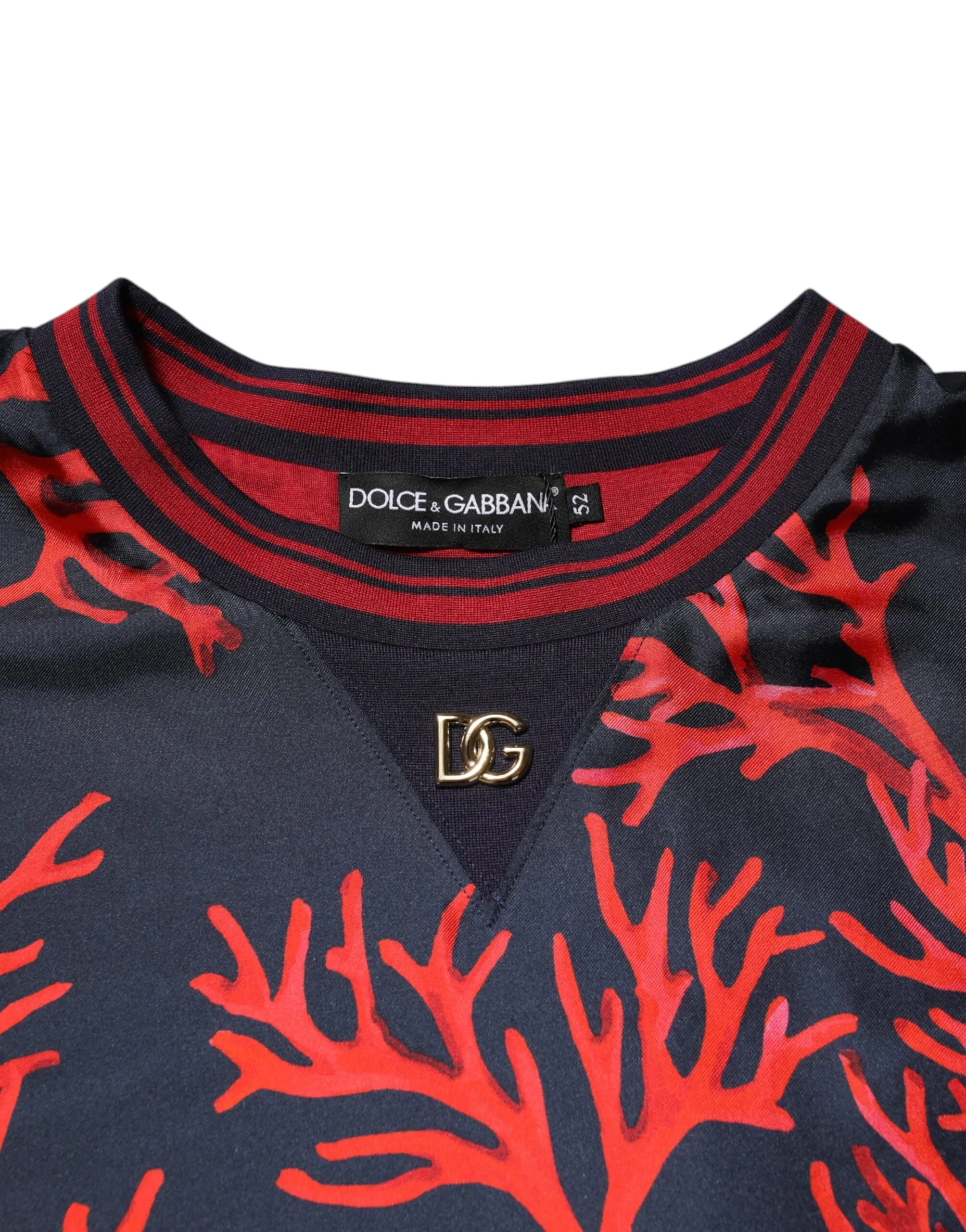 Dolce & Gabbana Silk Navy Red Coral Print Pullover Sweater sold by Siebentaschen product image thumbnail 5