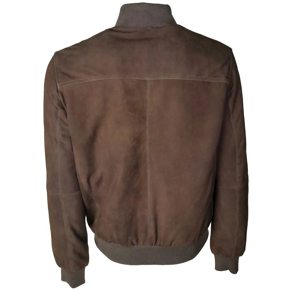 Emilio Romanelli Brown Calfskin Men Bomber Jacket sold by Siebentaschen product image thumbnail 2