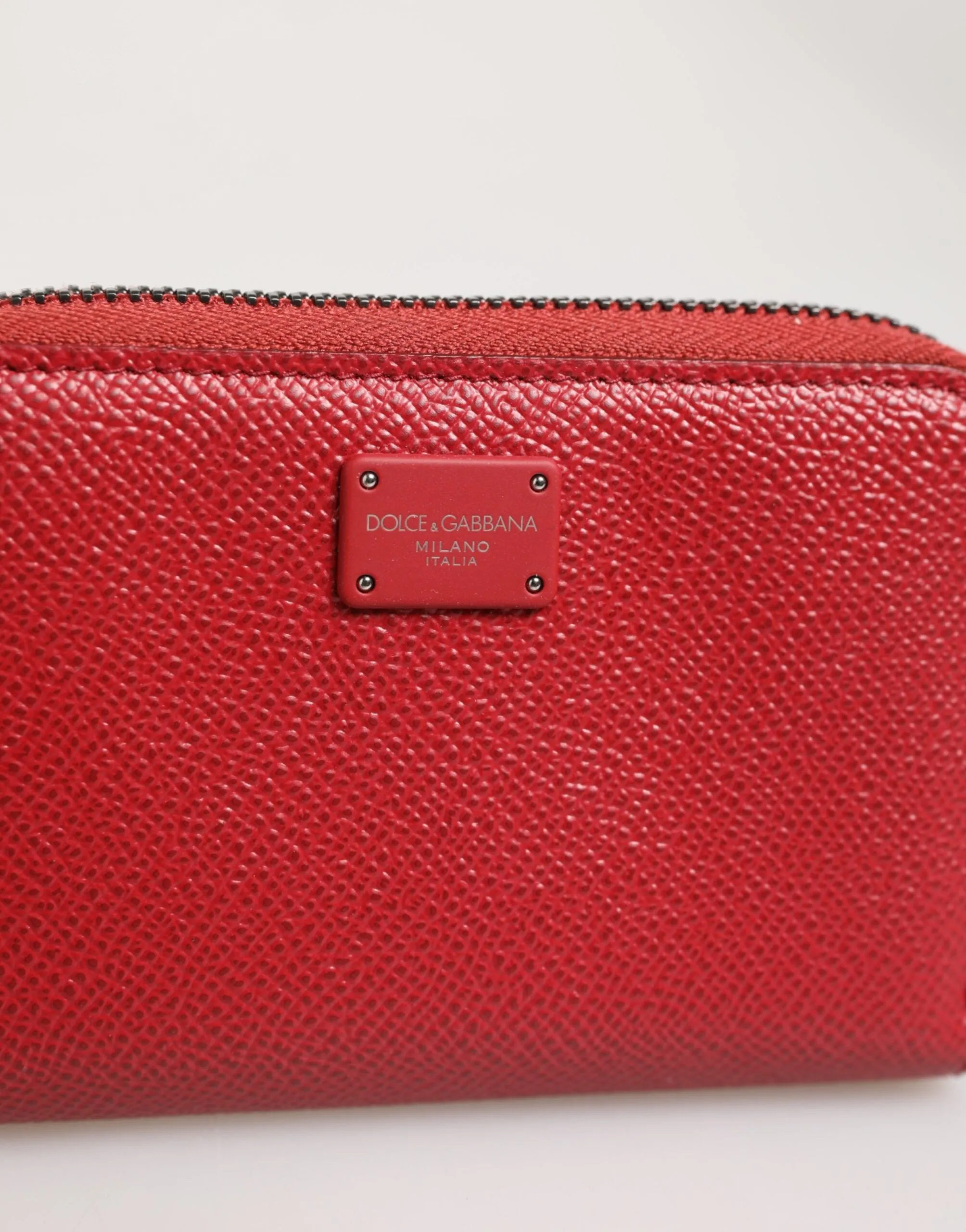 Dolce & Gabbana Red Leather Zip Around Logo Plaque Men Coin Purse Wallet sold by Siebentaschen product image thumbnail 3