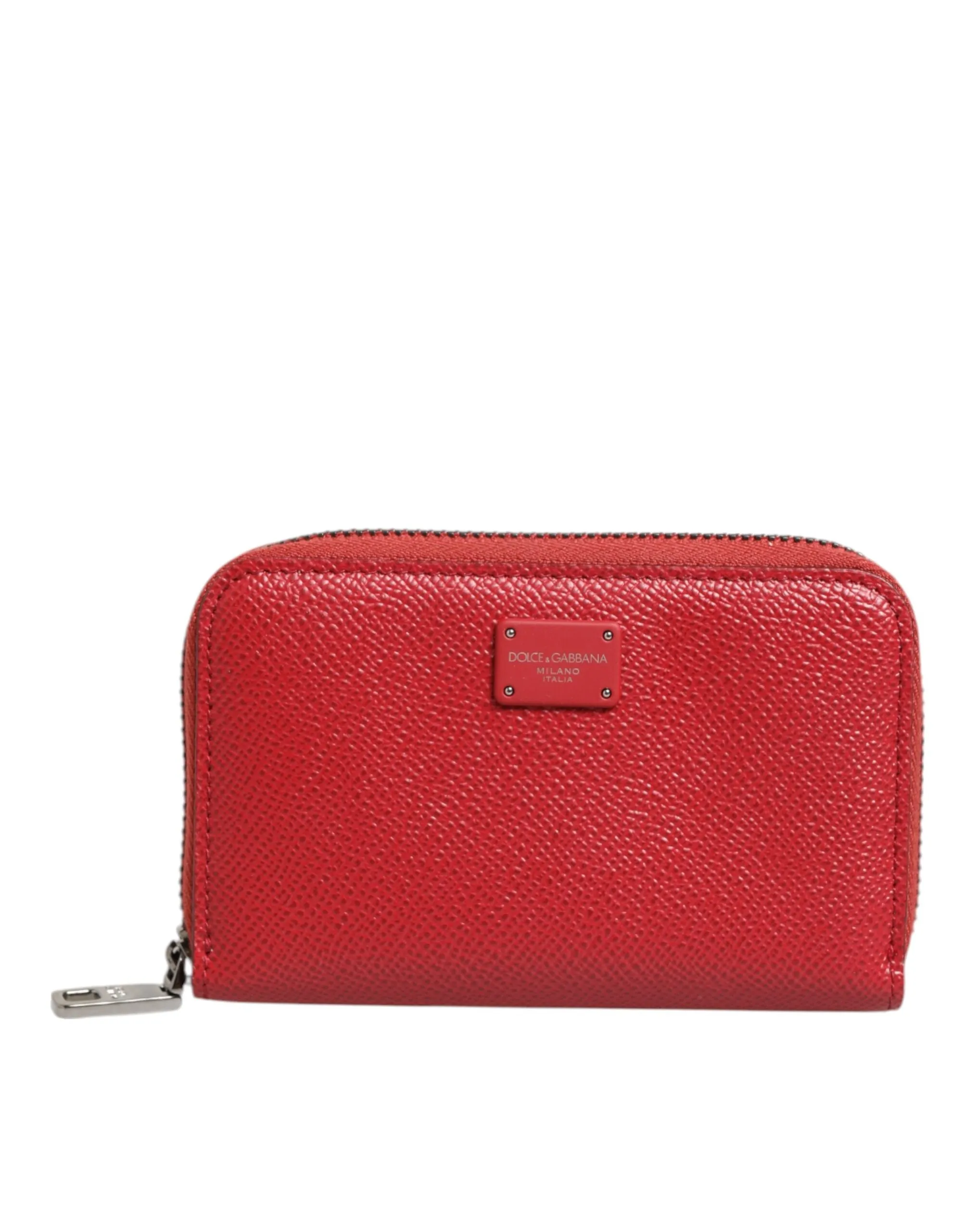 Dolce & Gabbana Red Leather Zip Around Logo Plaque Men Coin Purse Wallet sold by Siebentaschen product image thumbnail 2