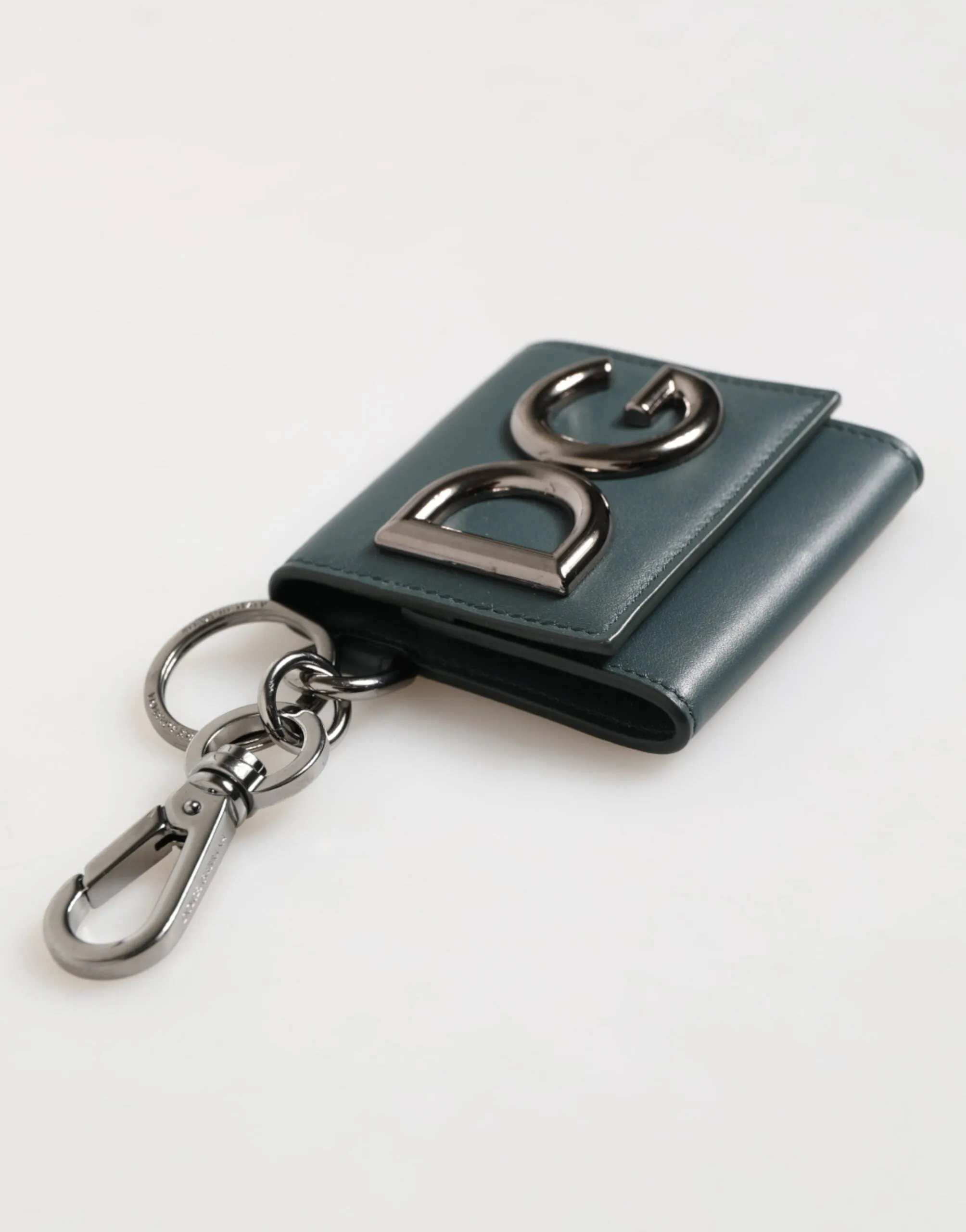 Dolce & Gabbana Dark Green Leather DG Logo Coin Purse Bag Charm Wallet sold by Siebentaschen product image thumbnail 5