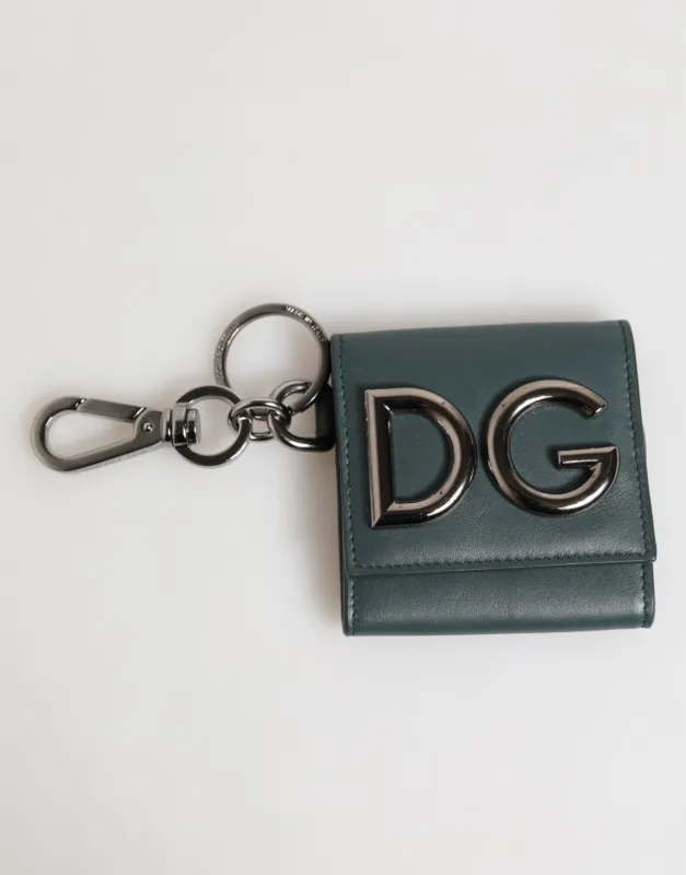 Dolce & Gabbana Dark Green Leather DG Logo Coin Purse Bag Charm Wallet sold by Siebentaschen