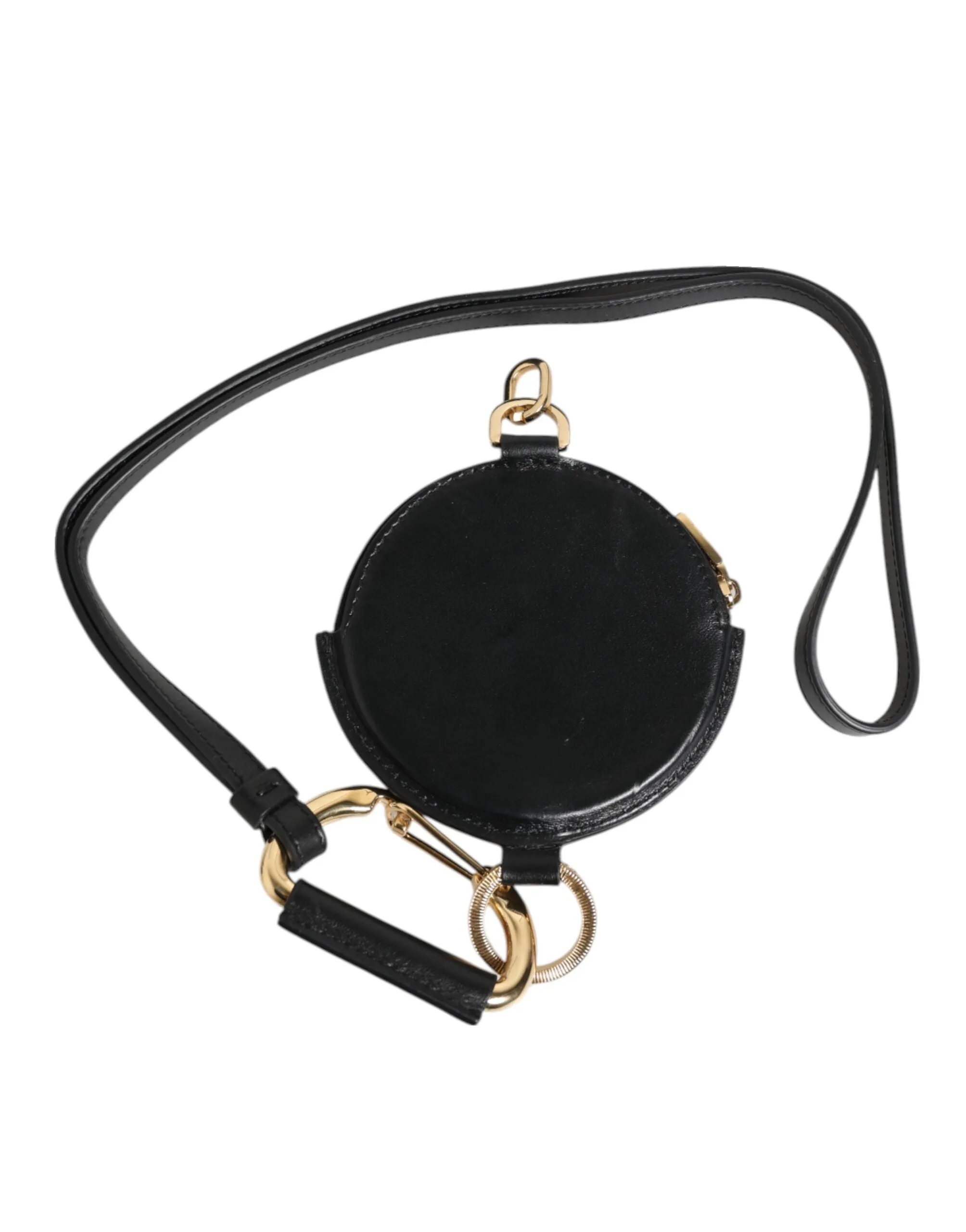 Dolce & Gabbana Black Round Leather DG Logo Coin Purse Lanyard Wallet sold by Siebentaschen product image thumbnail 5