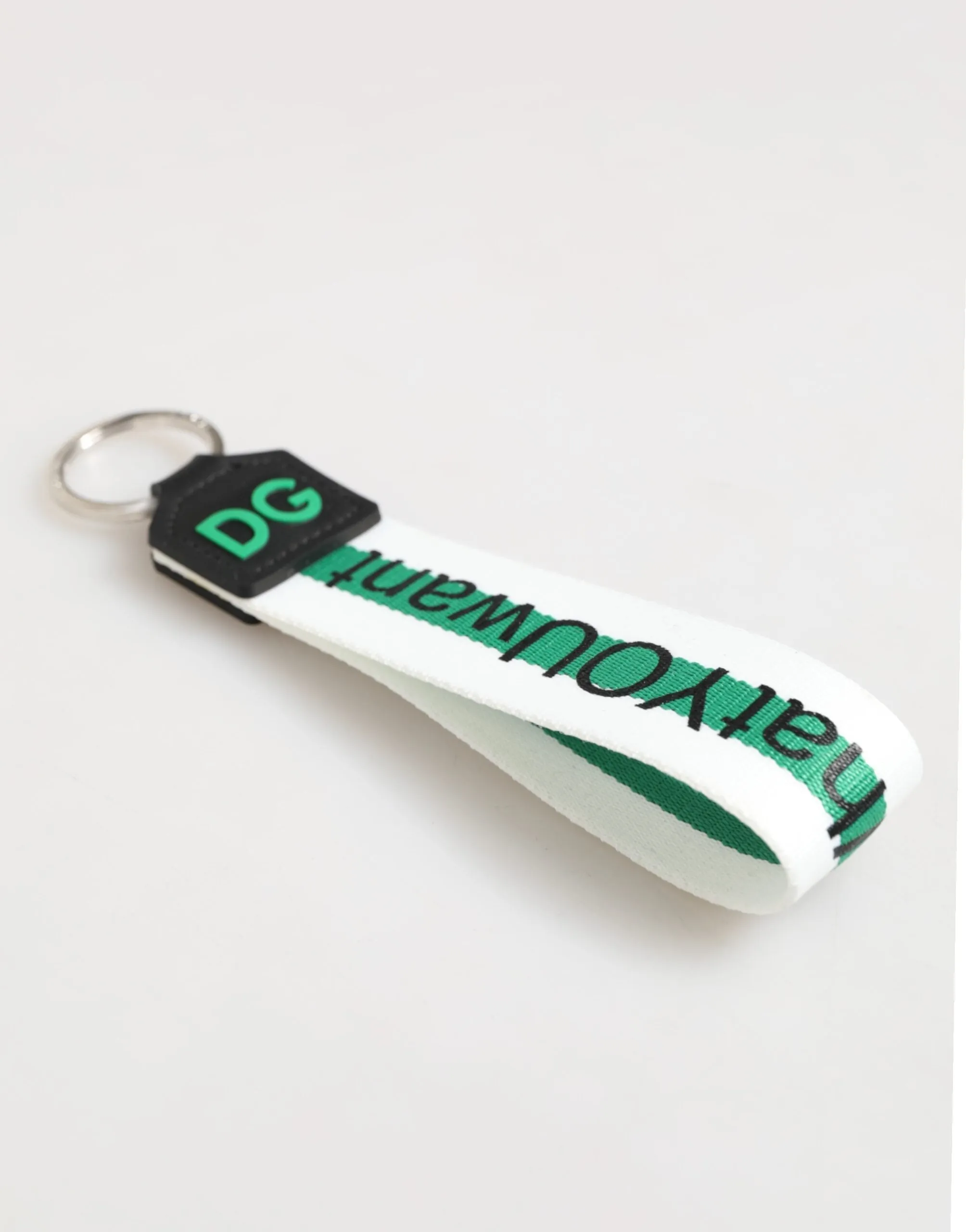 Dolce & Gabbana Green Logo Polyester Silver Brass Holder Keychain Keyring sold by Siebentaschen product image thumbnail 4
