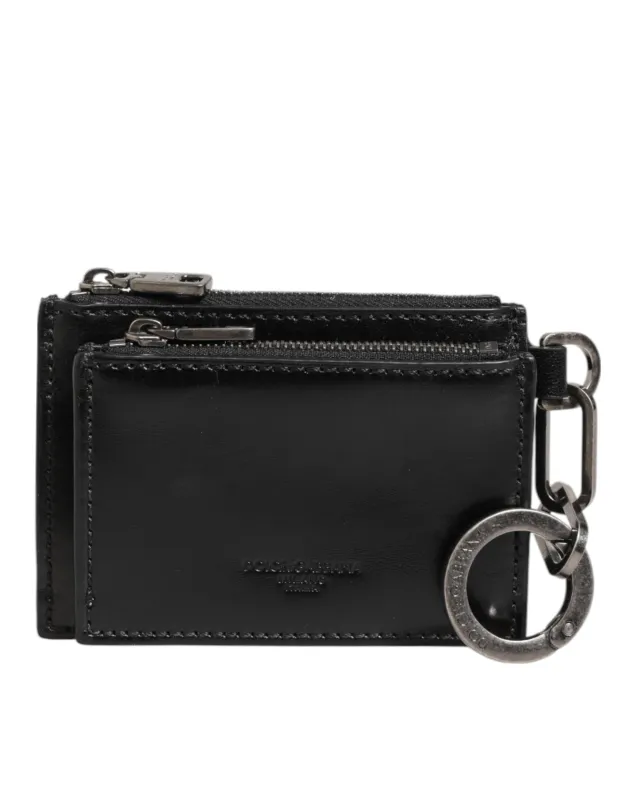 Dolce & Gabbana Black Leather Zipped Card Holder Coin Purse Keyring Wallet sold by Siebentaschen