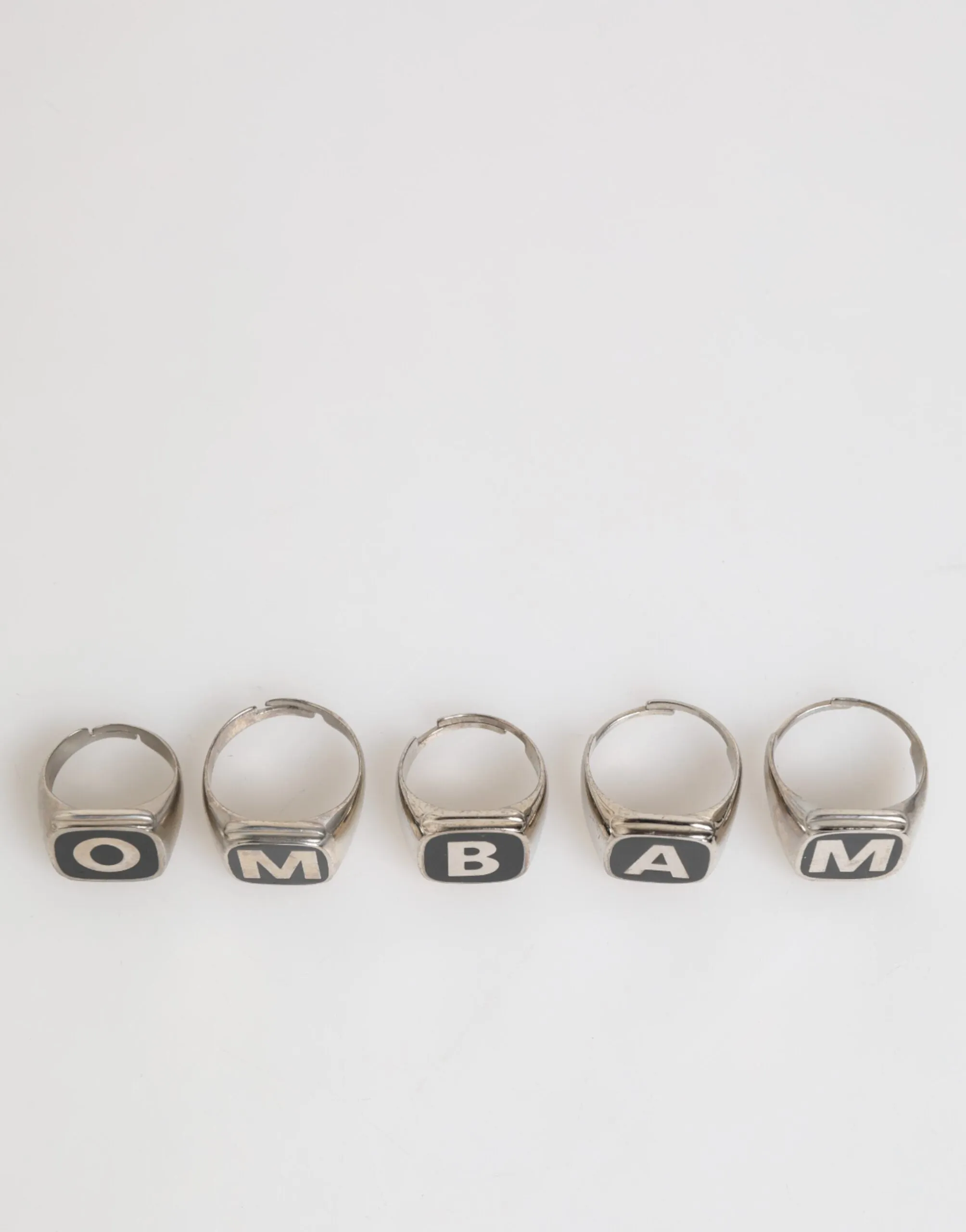 Dolce & Gabbana Silver Tone Brass Lettering Set 5 Pieces Adjustable Ring sold by Siebentaschen product image thumbnail 4