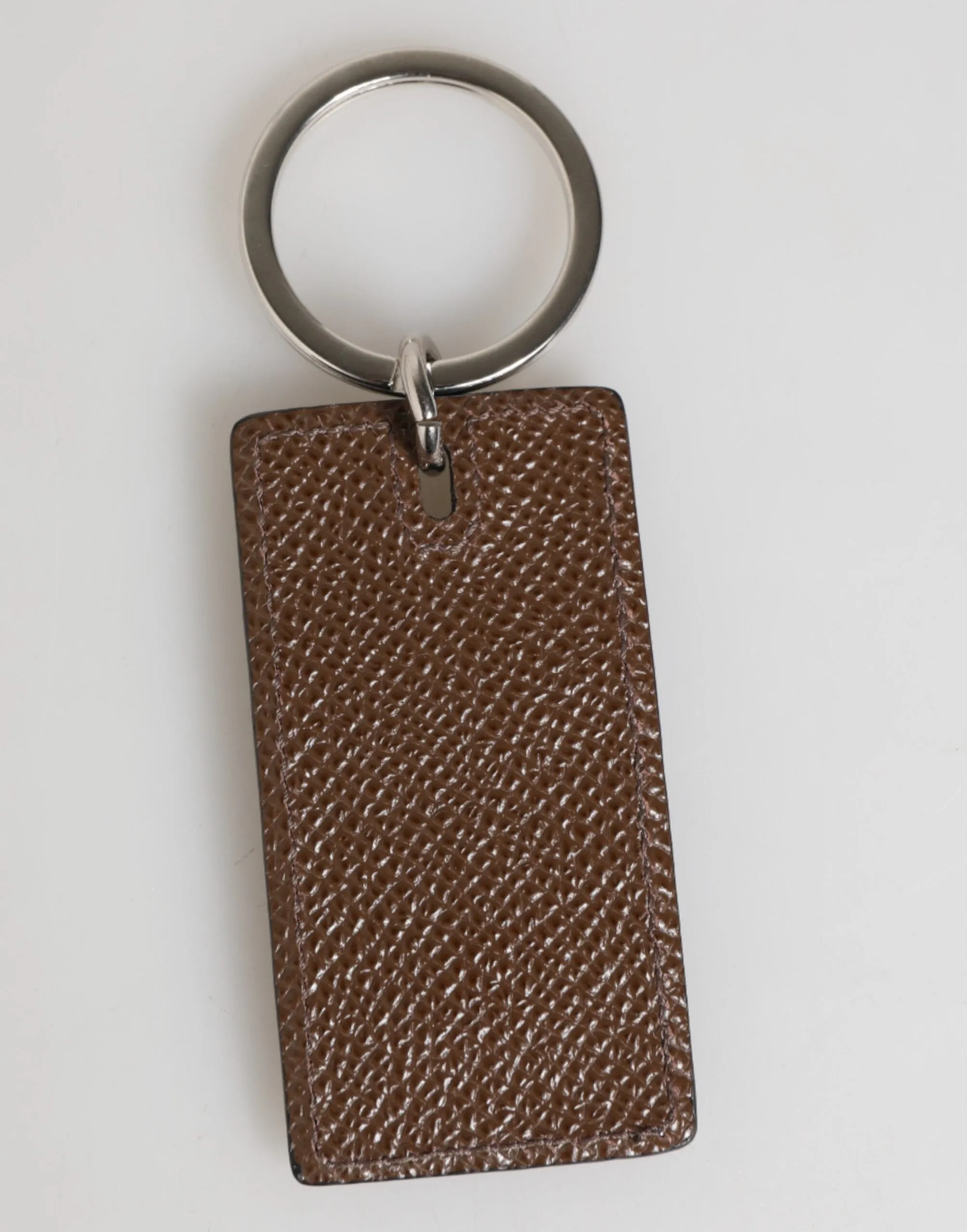 Dolce & Gabbana Dark Brown Leather Logo Metal Ring Keychain Holder Keyring sold by Siebentaschen product image thumbnail 5